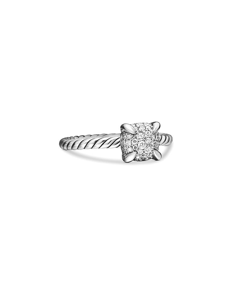 David Yurman Sterling Petite Chatelaine Diamond Pave Cable Ring Product Image