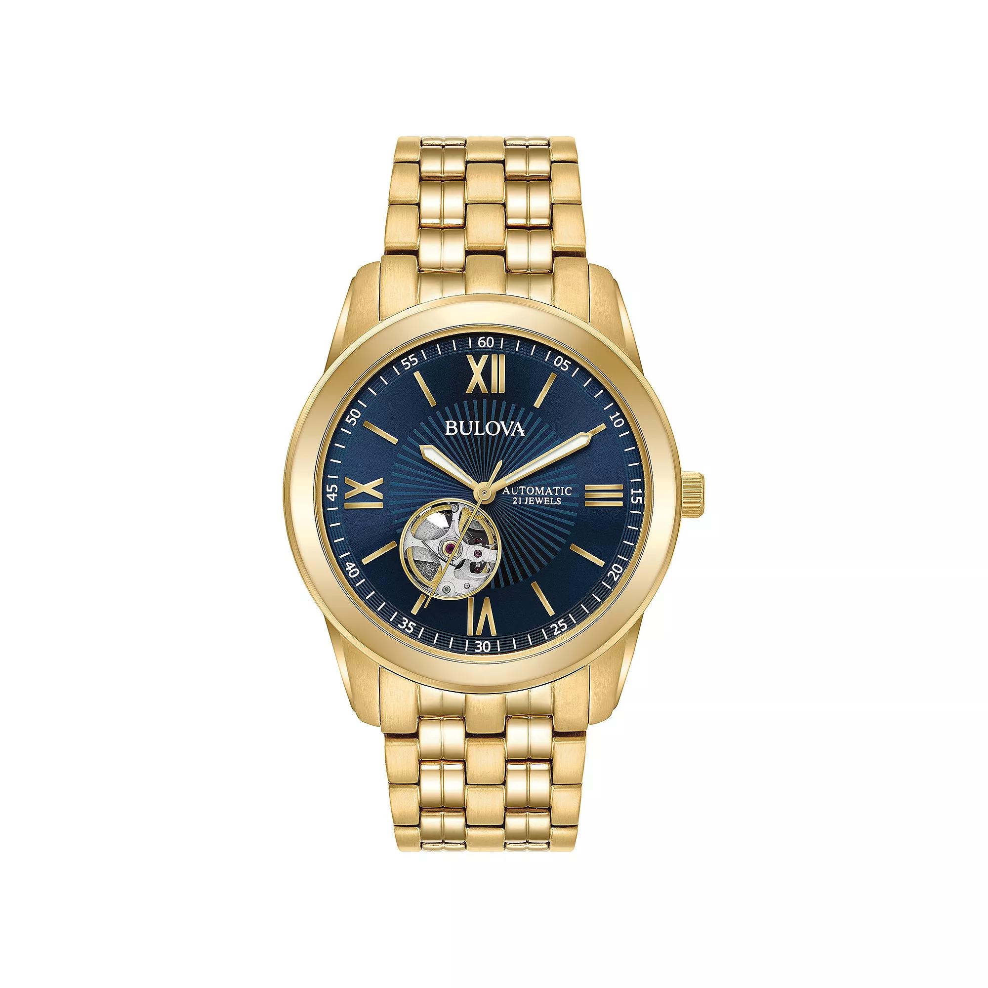 Bulova Mens Gold-Tone Stainless Steel Automatic Watch Gold Tone Product Image