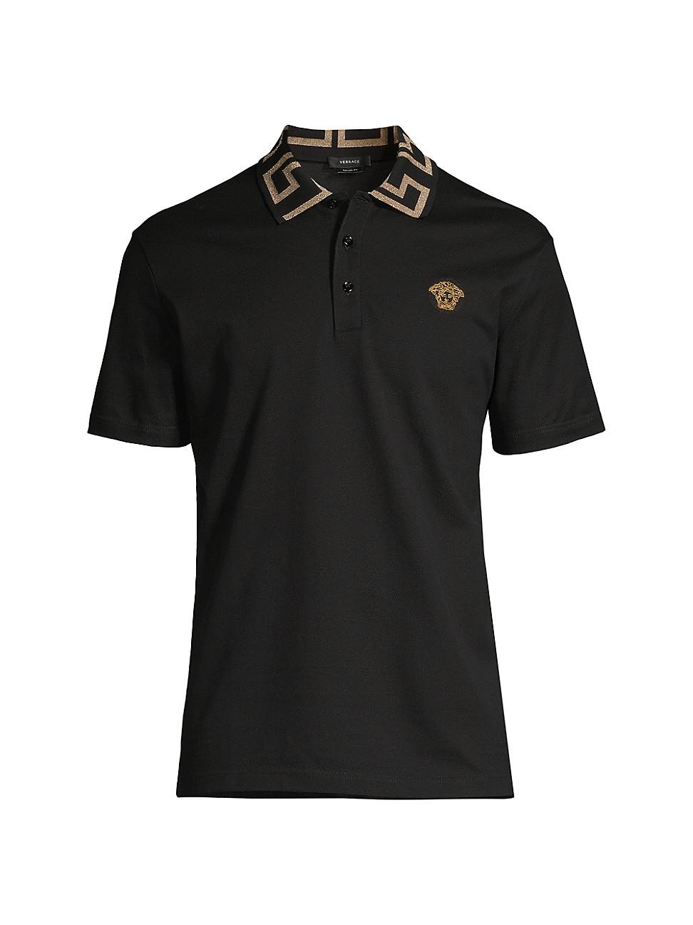 Mens Greca-Collar Polo Shirt Product Image