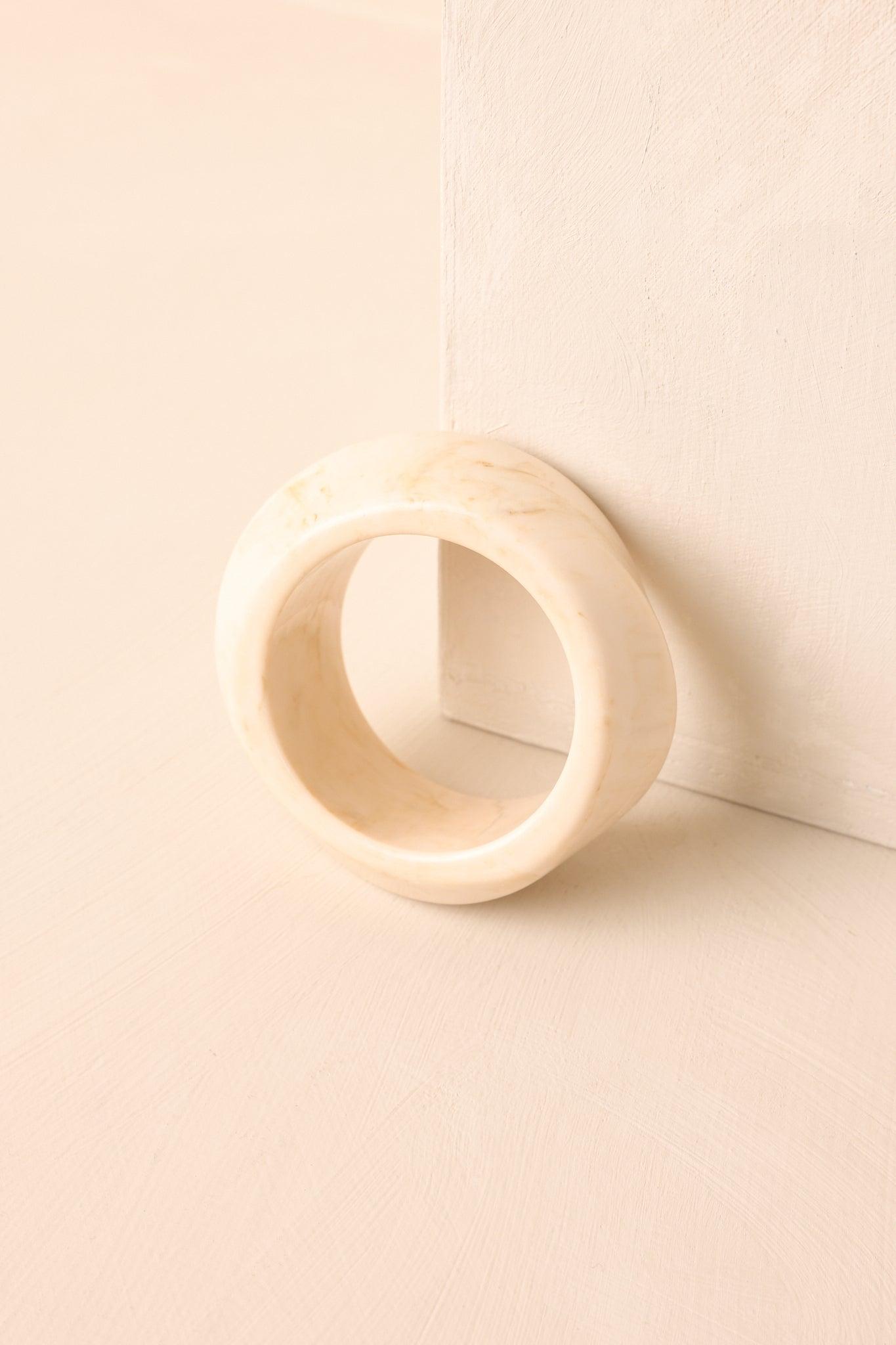 Came Back Better Ivory Marble Twisted Bangle Bracelet Product Image