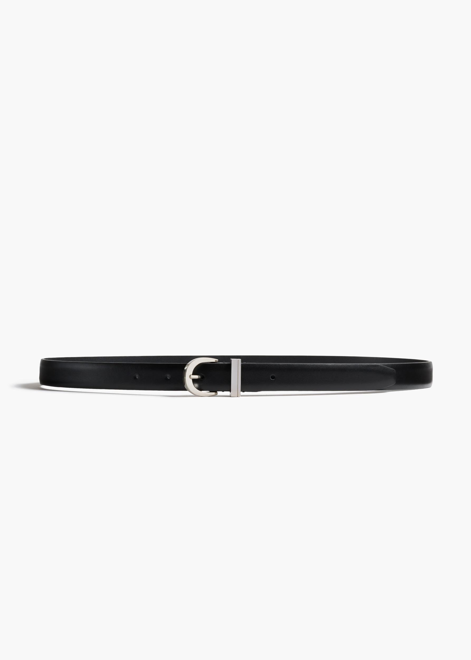 Luna Belt in Black Leather with Silver Product Image