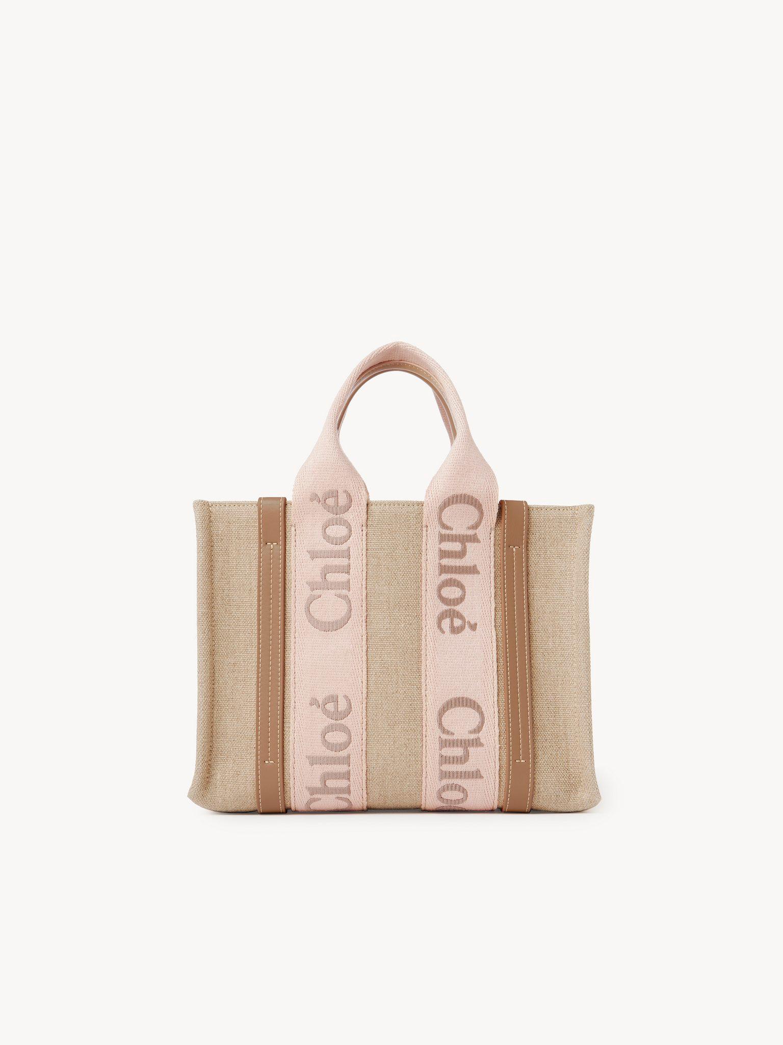 Small Woody tote bag in linen Product Image