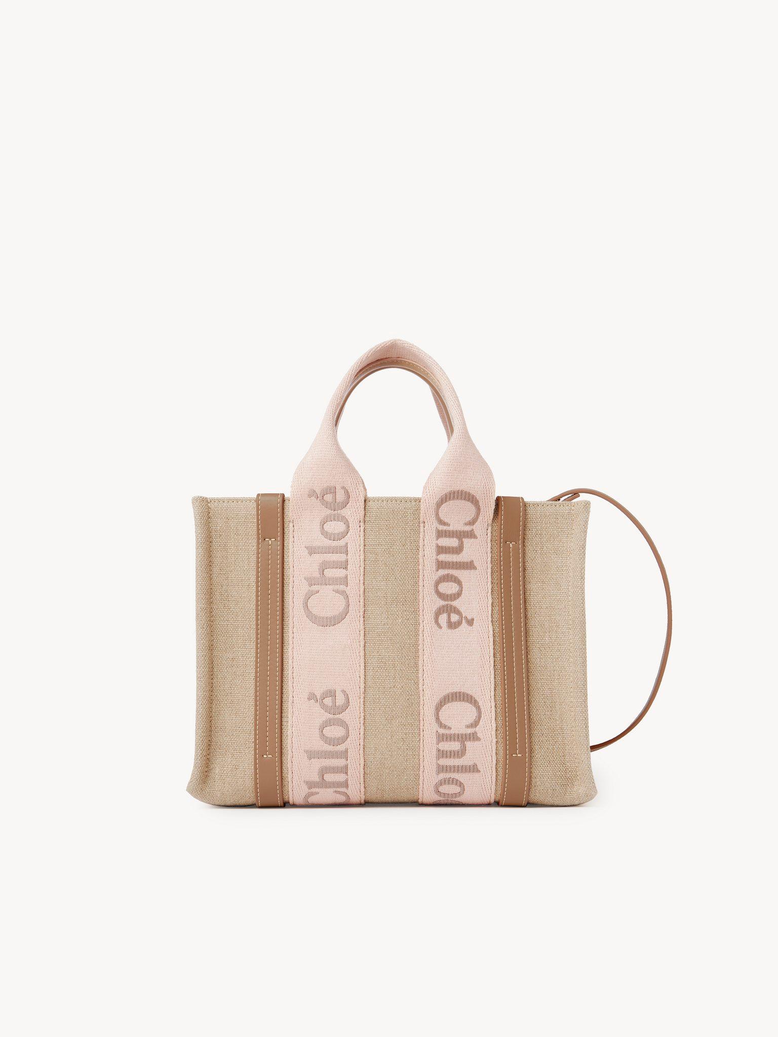 Small Woody tote bag in linen Product Image