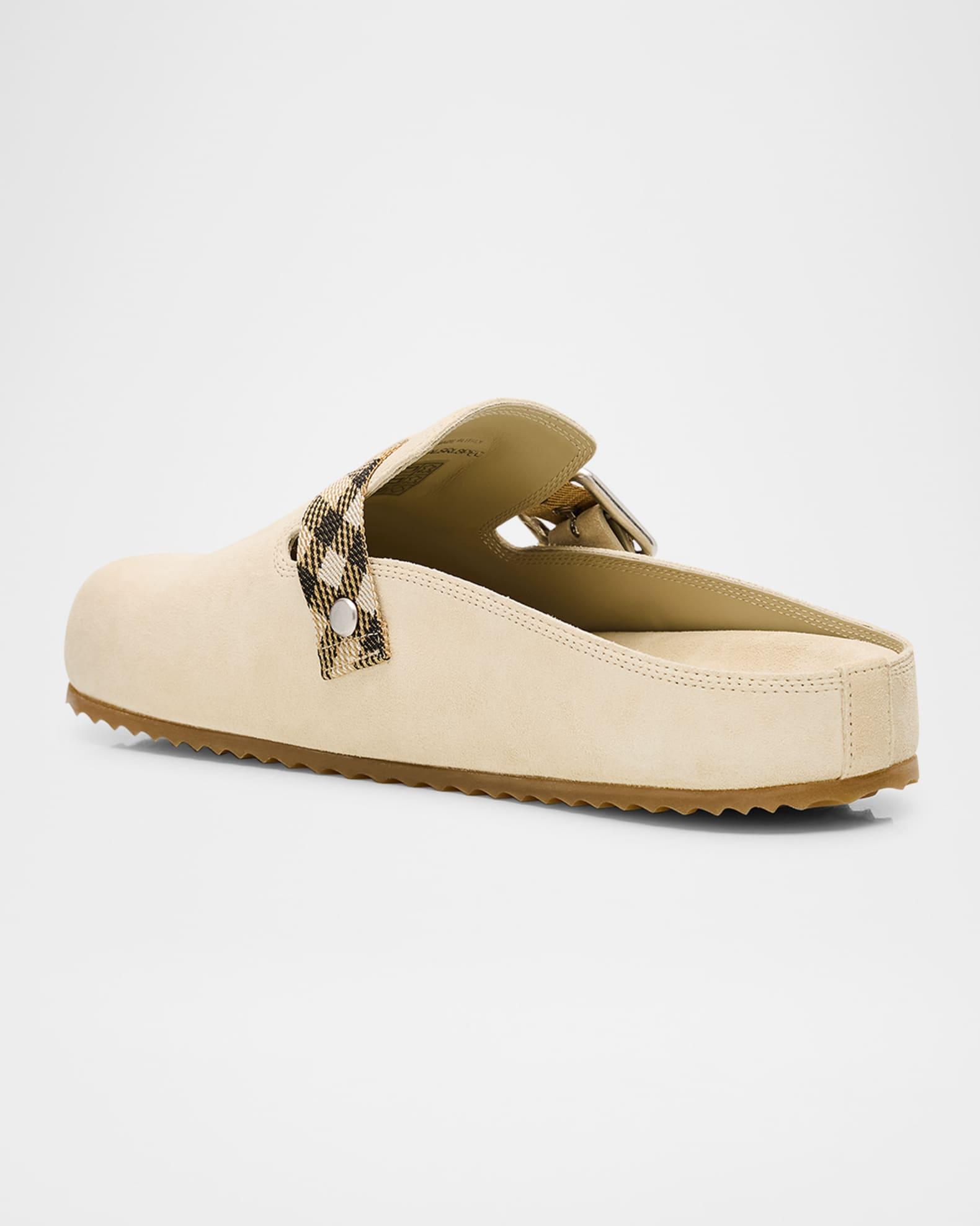 Urchin Suede Check Buckle Clogs Product Image