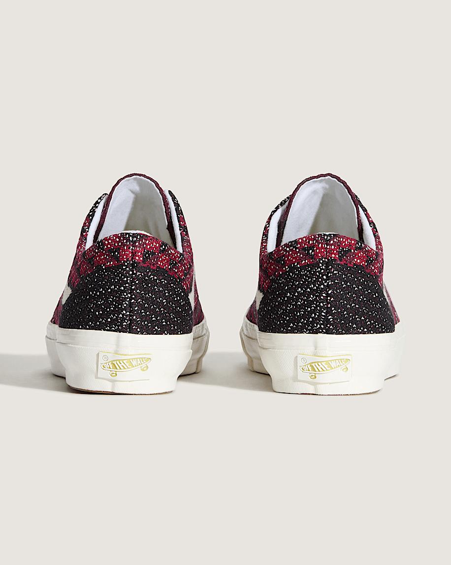 Premium Old Skool Shoe in Geo Check Bordeaux Red| Vans US Product Image
