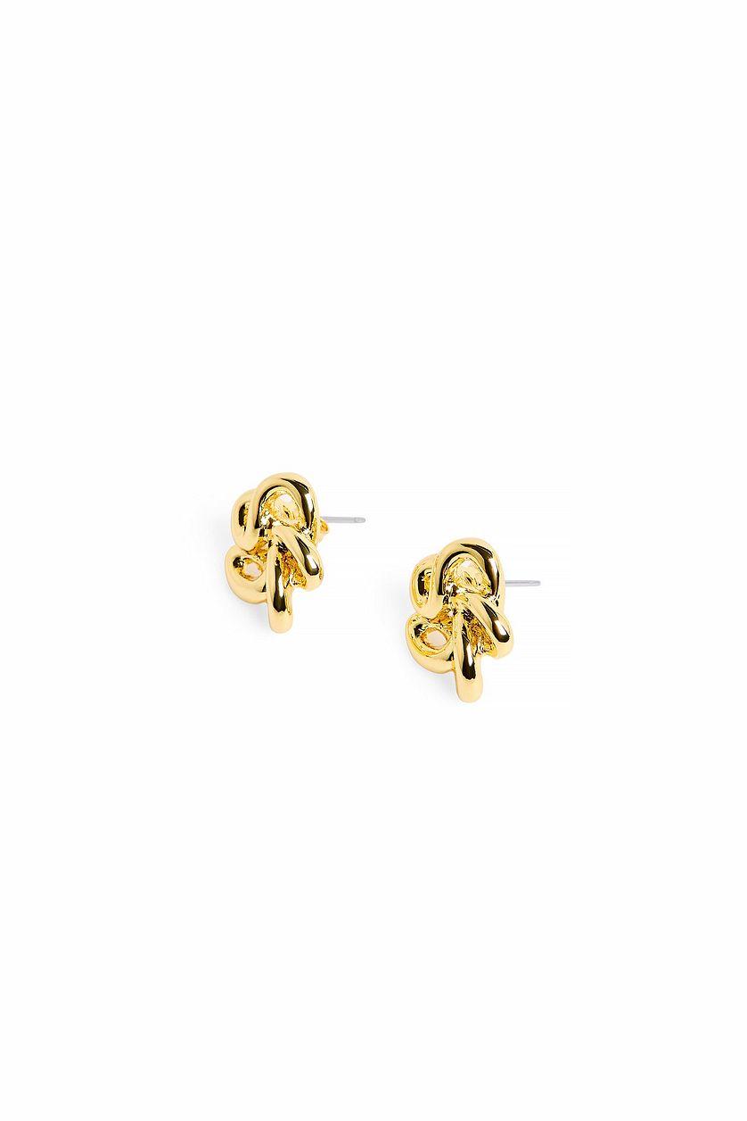 Gold Plated Knot Stud Earrings Product Image