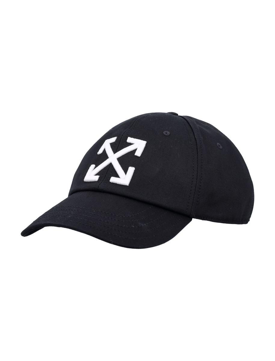 OFF-WHITE Arrow Brand-embroidered Cotton-twill Baseball Cap In Black White Product Image