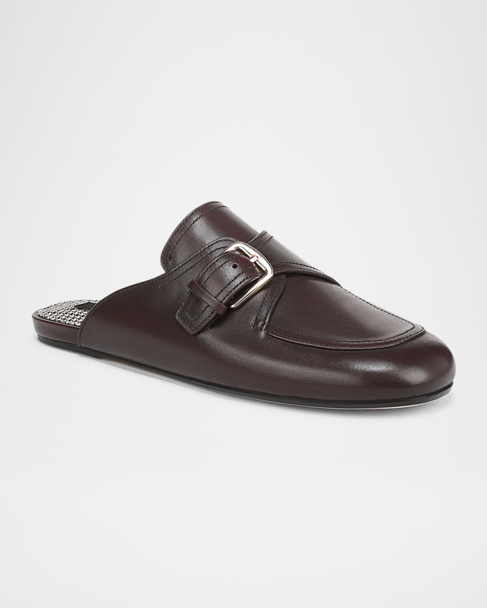Minetta Leather Buckle Mules Product Image