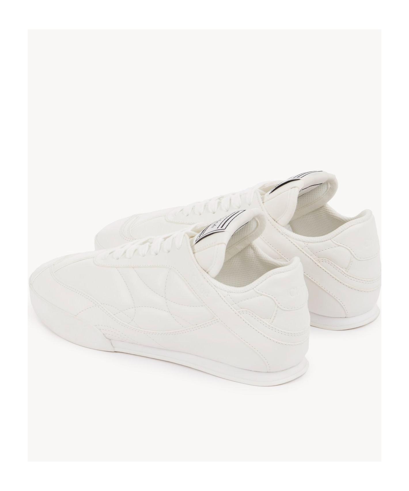 CHLOÉ Womens Chloe Kick Brand-patch Leather Low-top Trainers In White Product Image