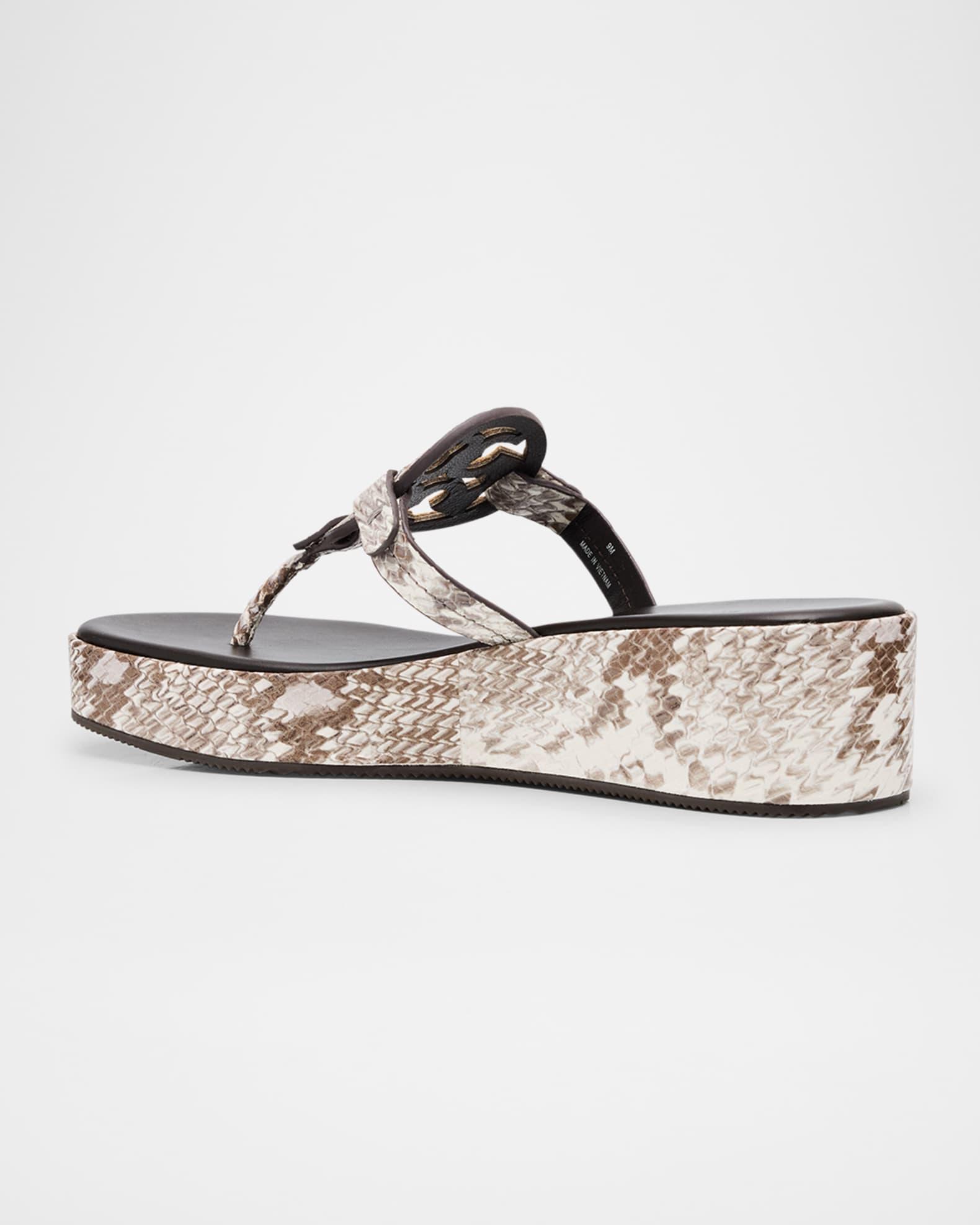 Miller Snake-Embossed Logo Wedge Thong Sandals Product Image