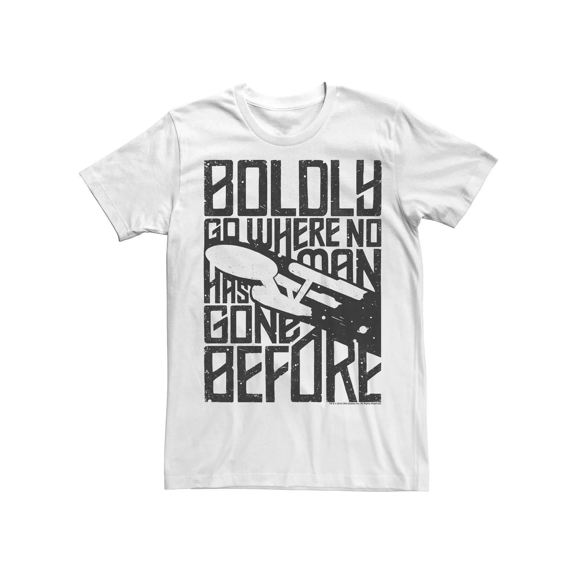 Men's Star Trek Boldly Go Quote Tee, Size: 3XL, White Product Image