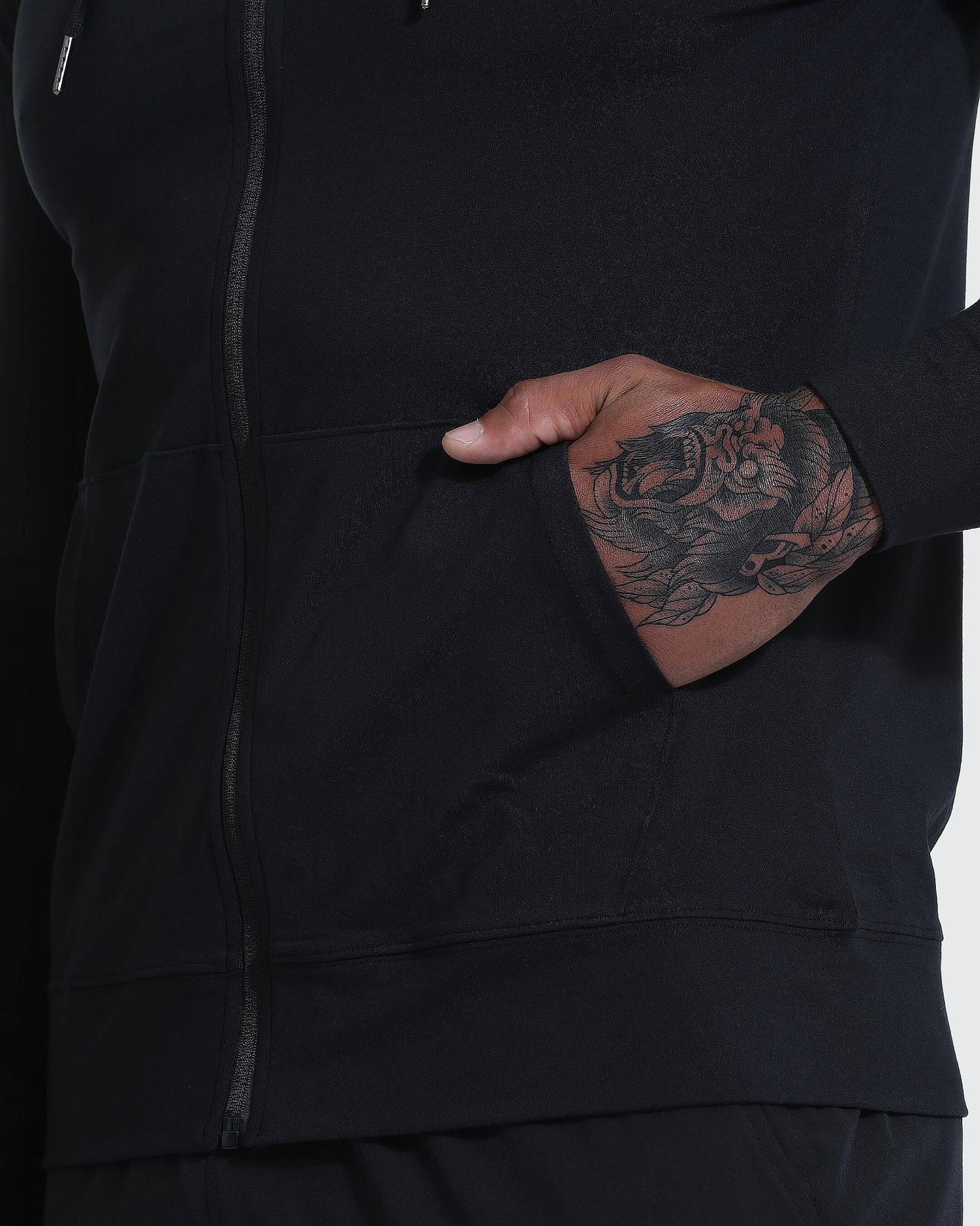 Black Active Comfort Full Zip Hoodie Product Image
