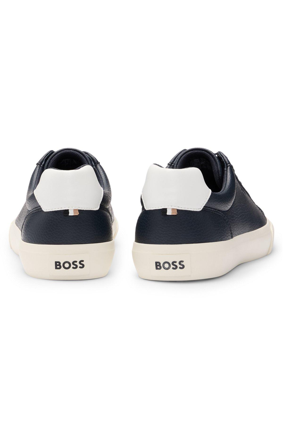 Faux-leather trainers with contrast backtab Product Image