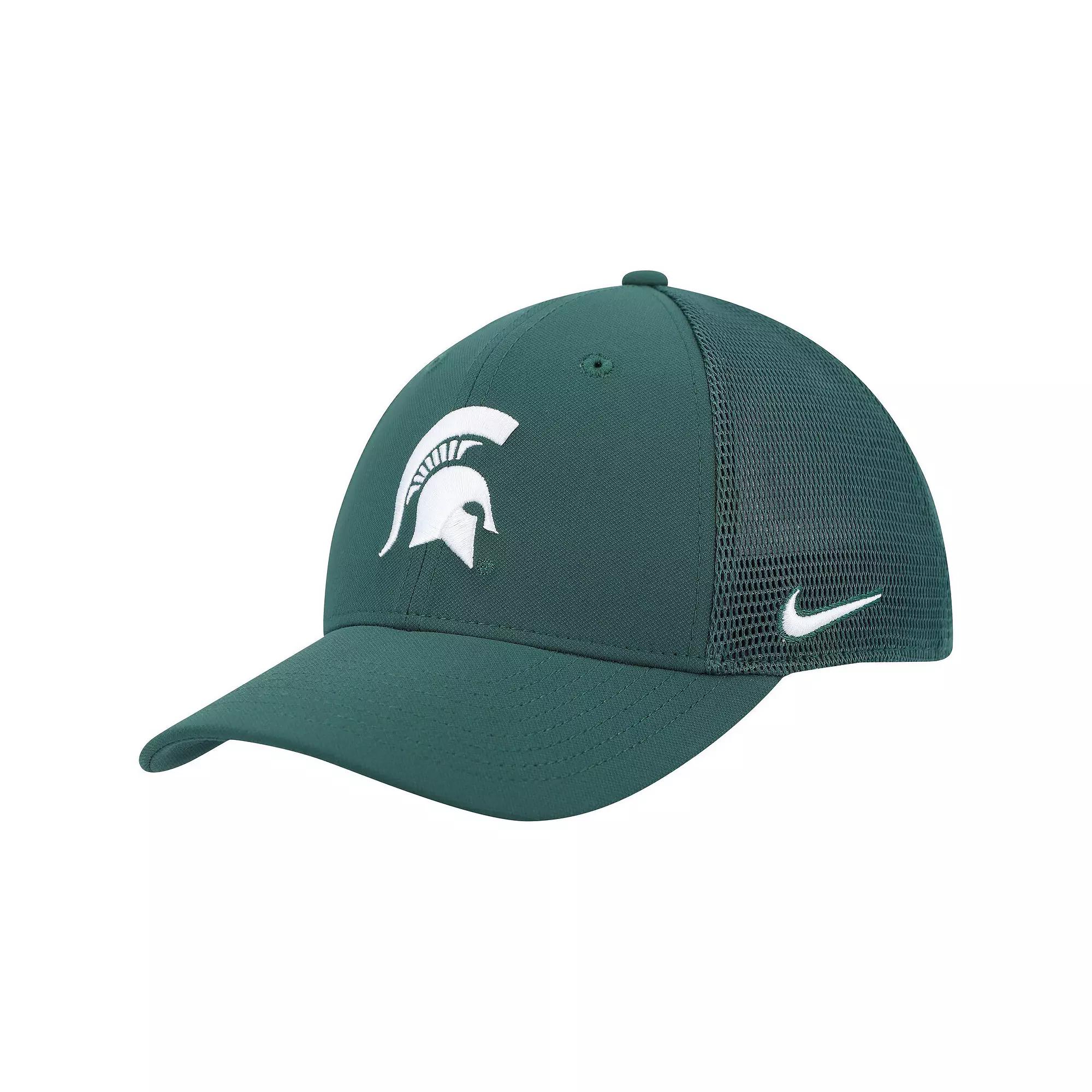 Men's Nike Green Michigan State Spartans Legacy91 Meshback Swoosh Performance Flex Hat,  Product Image