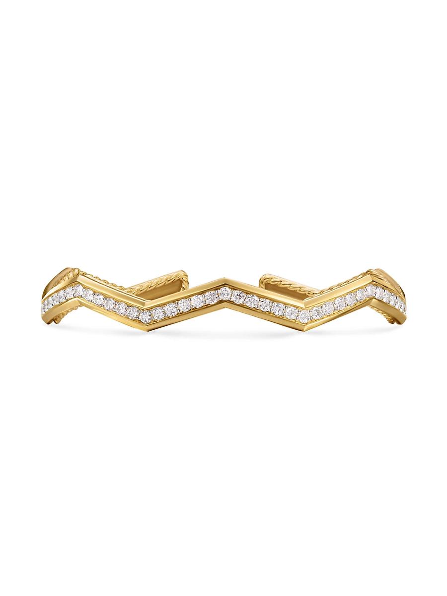 Womens Zig Zag Stax Cuff Bracelet in 18K Yellow Gold Product Image
