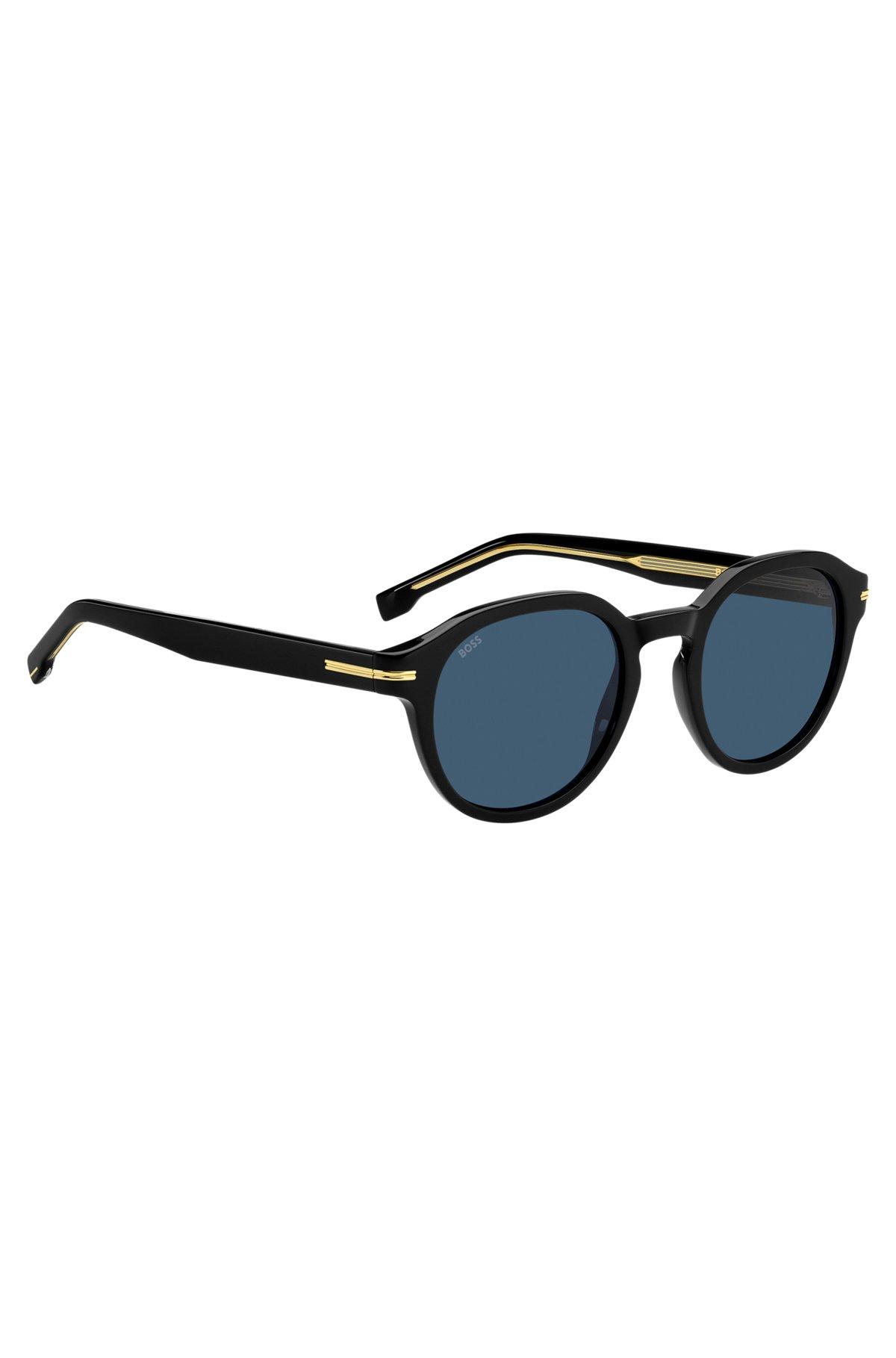 Black-acetate sunglasses with gold-tone hinges Product Image