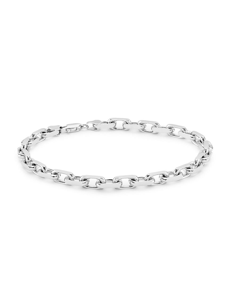 Womens 14K White Gold French Cable-Chain Bracelet Product Image