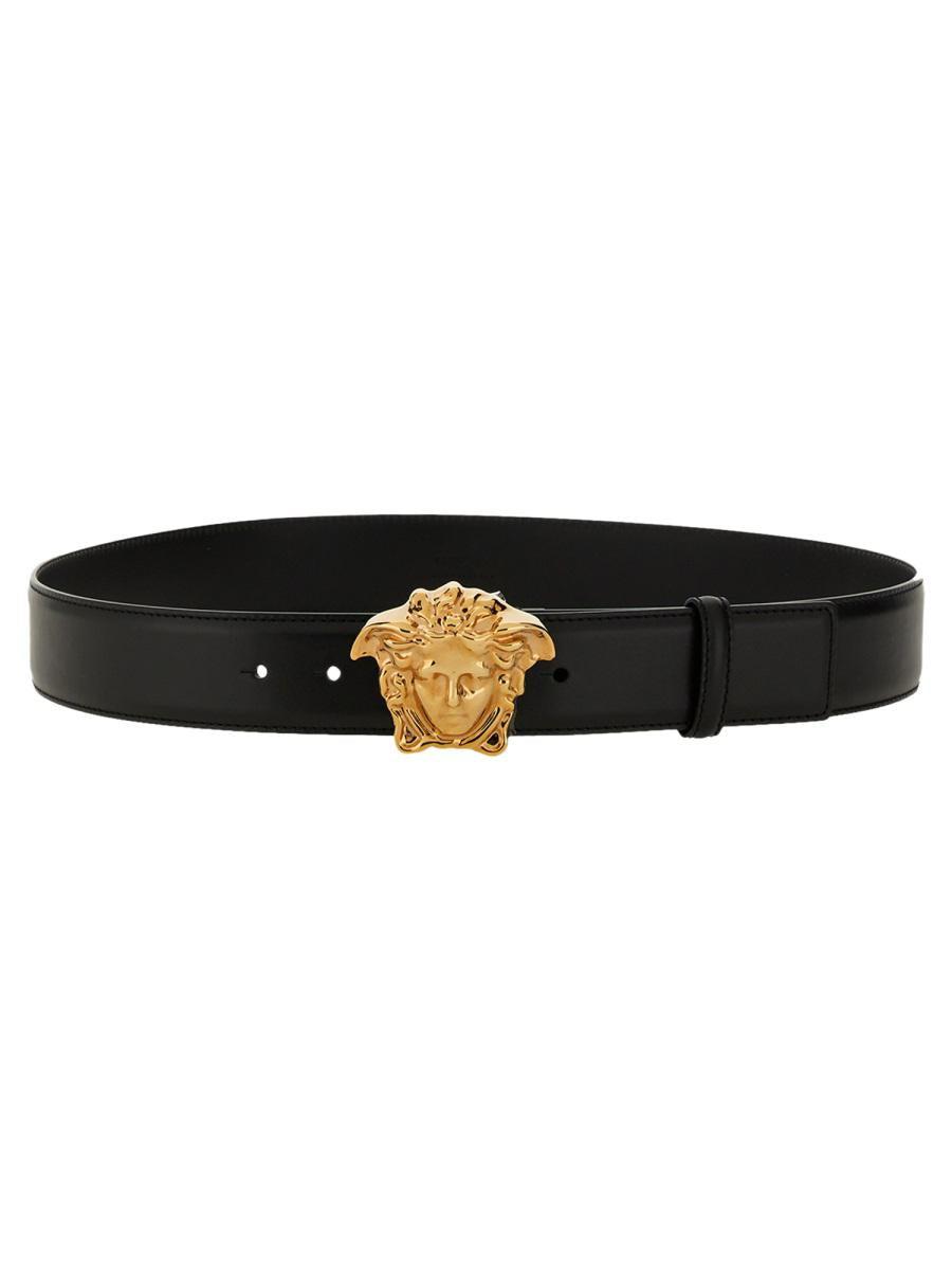 VERSACE La Medusa Leather Belt Man Belt Black Size 39.5 Calfskin Product Image