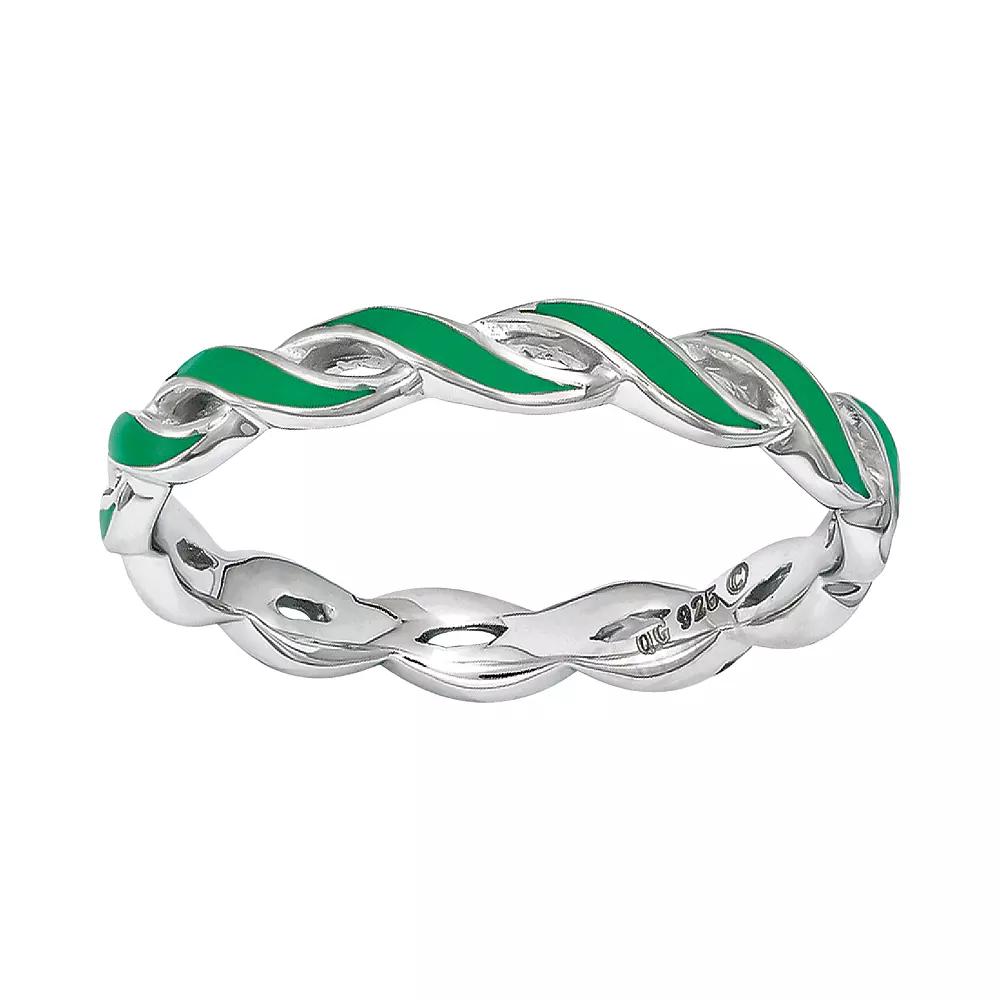 Stacks & Stones Sterling Silver Stack Ring, Women's, Size: 8, Green Product Image