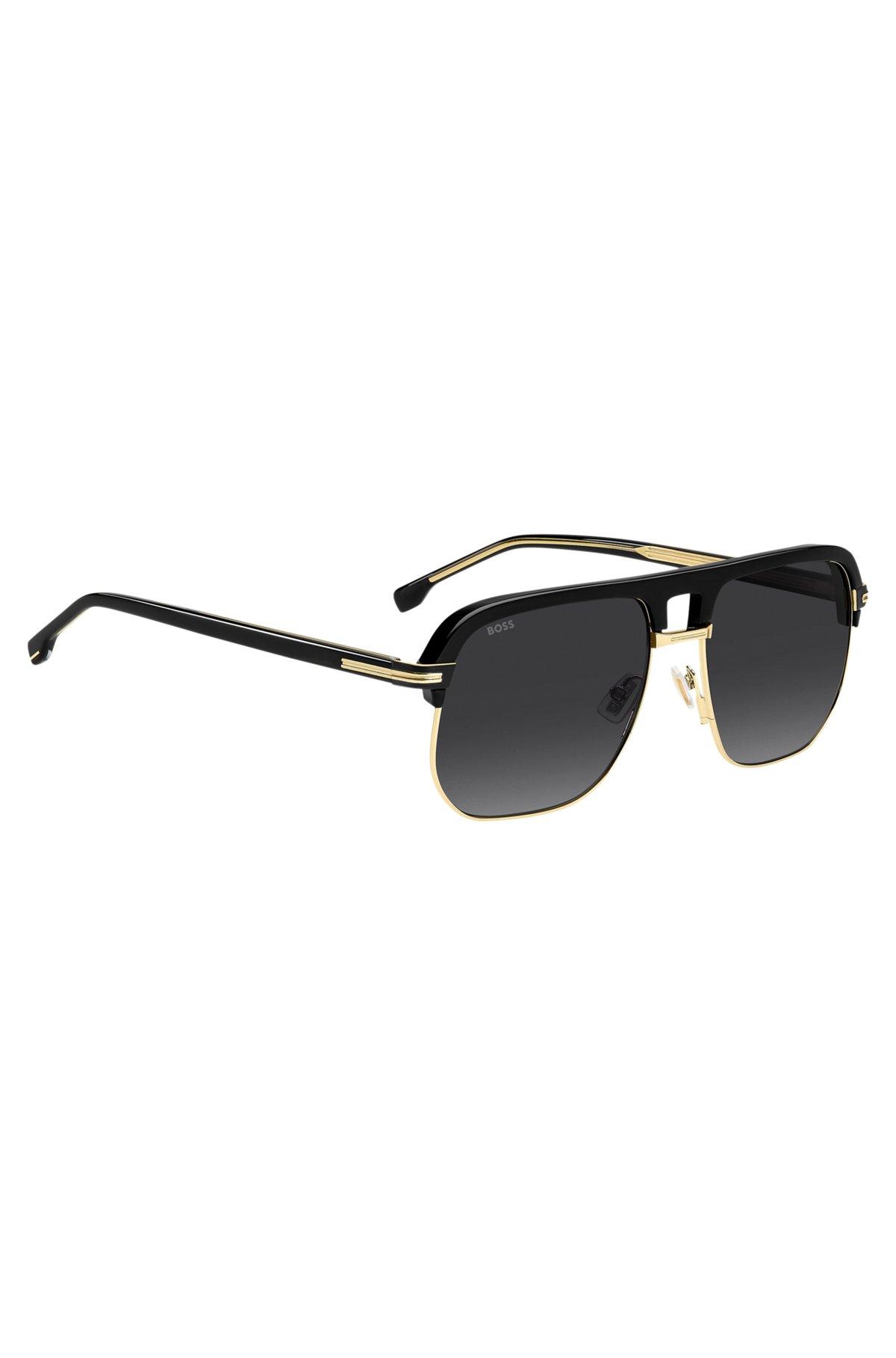 BOSS - Havana-acetate sunglasses with silver-tone trims Product Image