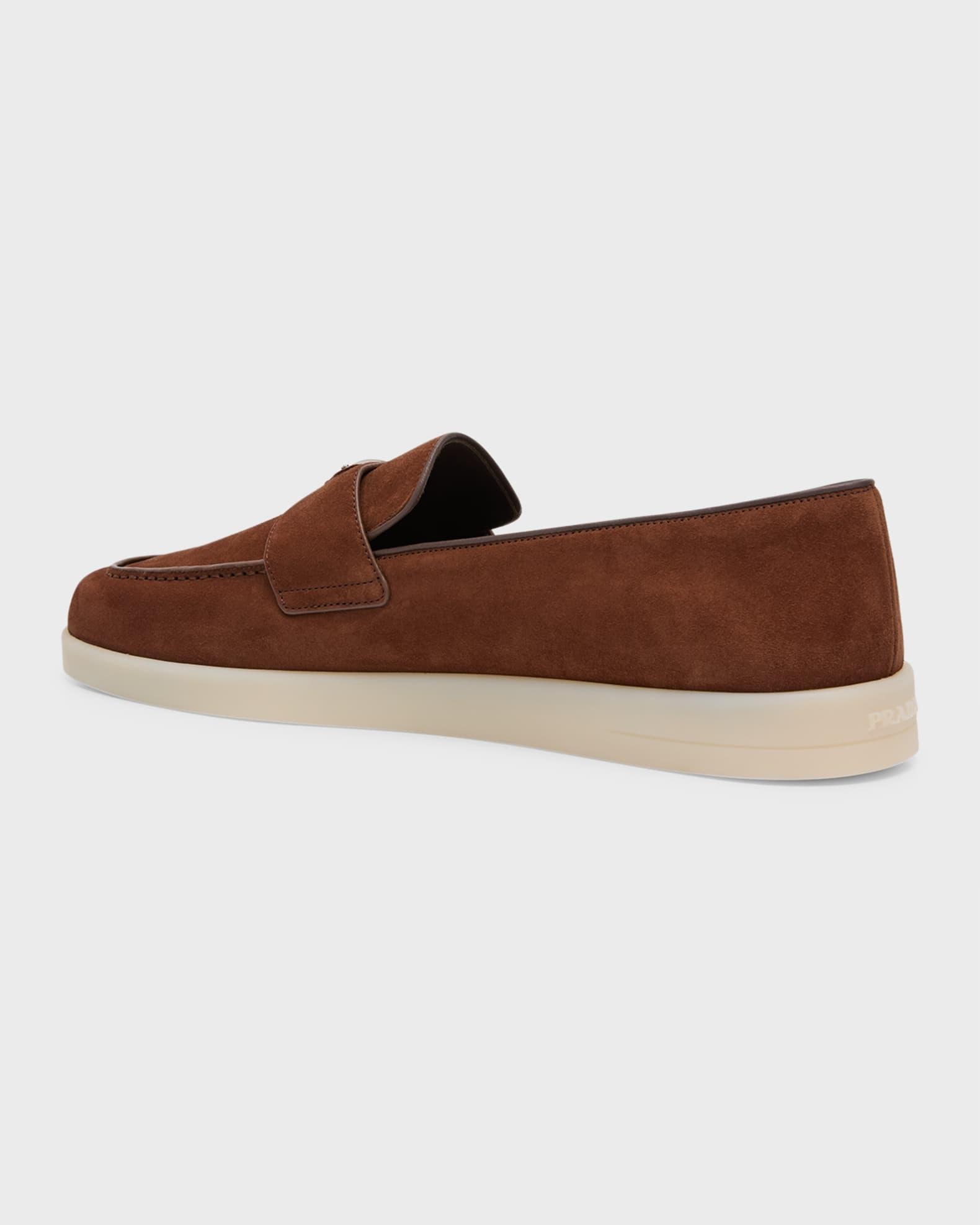 Men's Saint Tropez Triangle Logo Suede Loafers Product Image