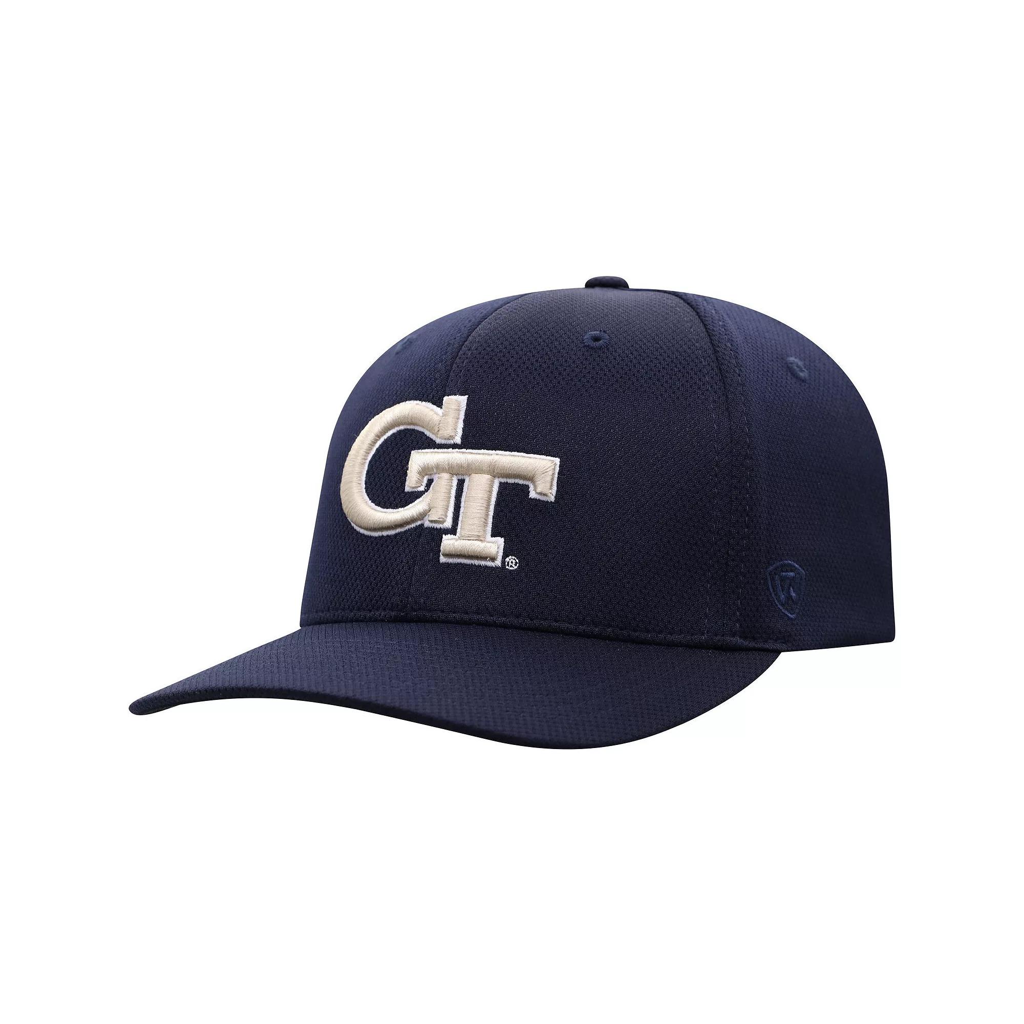 Men's Top of the World Navy Georgia Tech Yellow Jackets Reflex Logo Flex Hat,  Product Image