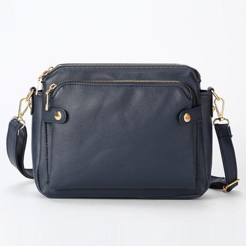 Crossbody Leather Shoulder Bag and Clutch with Stainless Steel Card Wallet Product Image