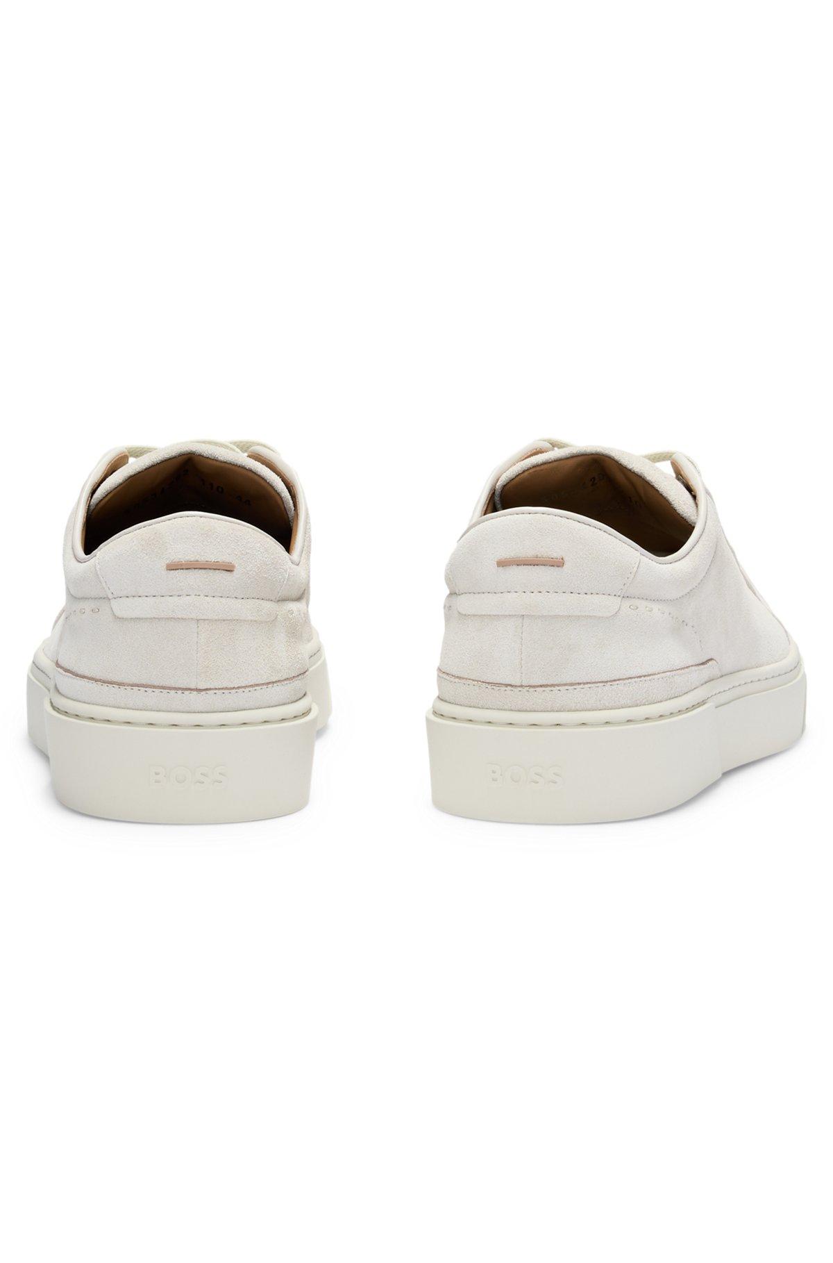 BOSS - Gary low-top trainers in suede - White Product Image