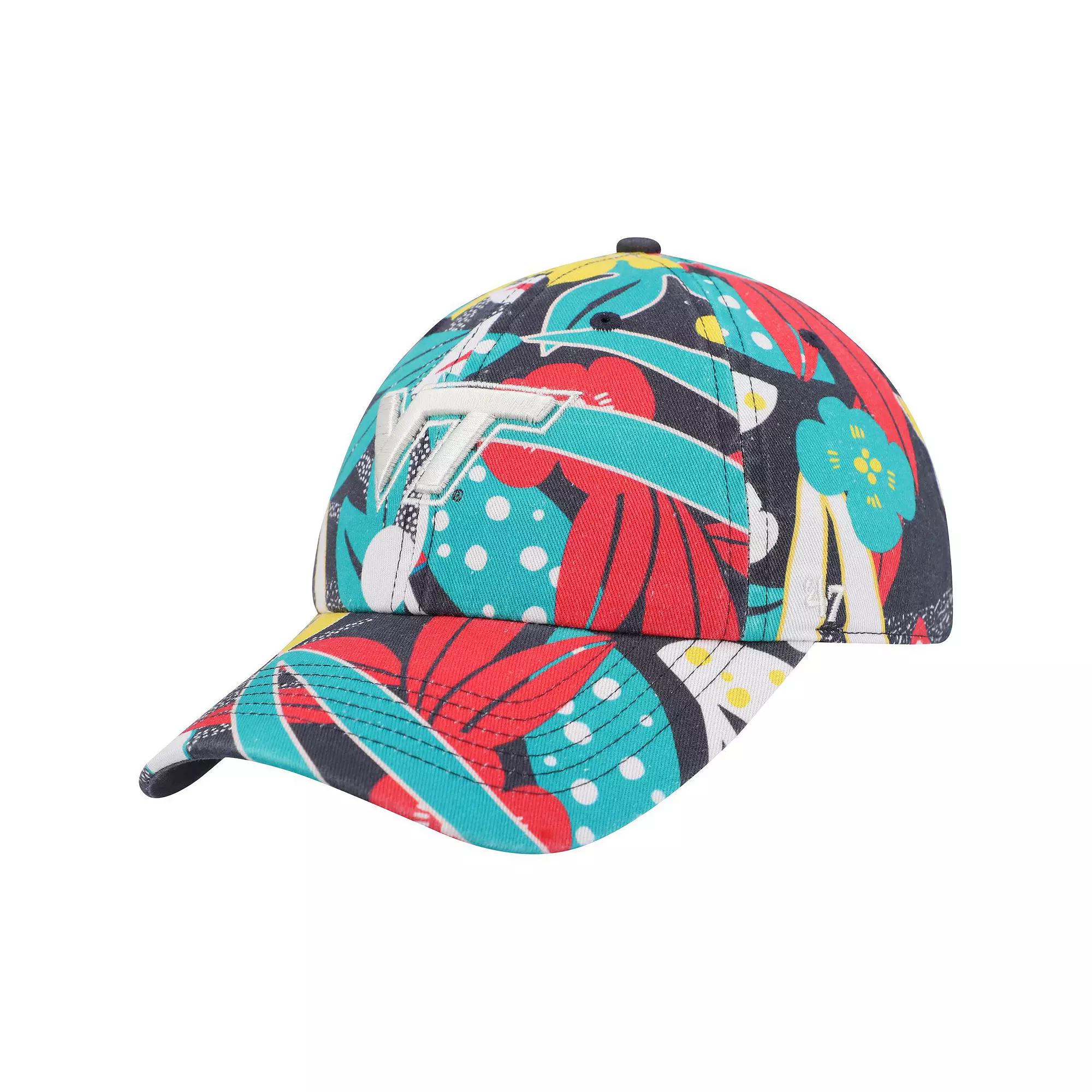 Women's '47 Charcoal Virginia Tech Hokies Plumeria Clean Up Adjustable Hat Product Image