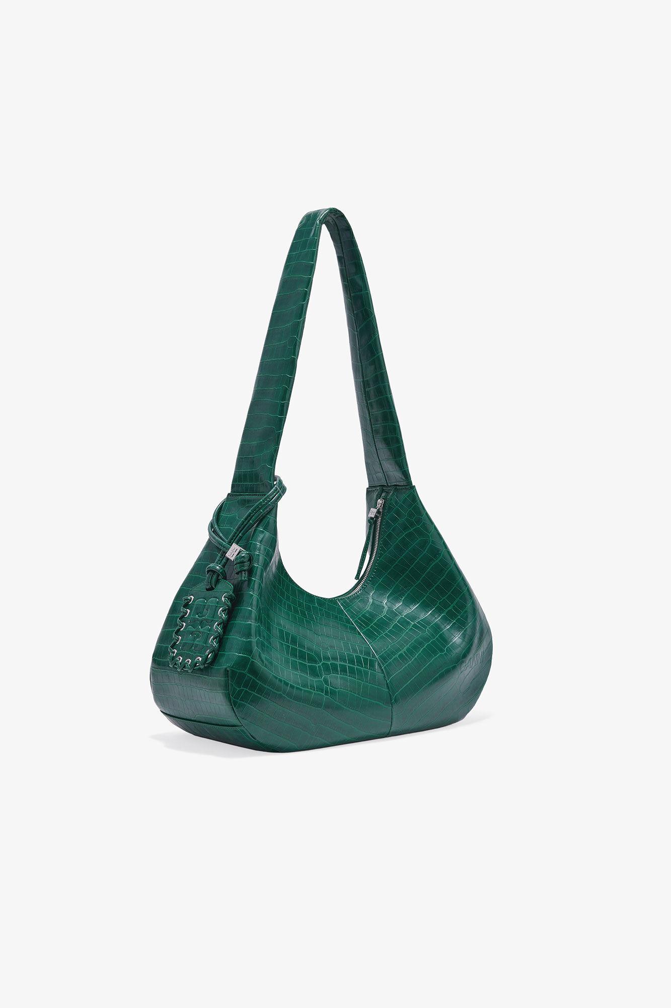 Green Croco Medium Hobo Bag Product Image