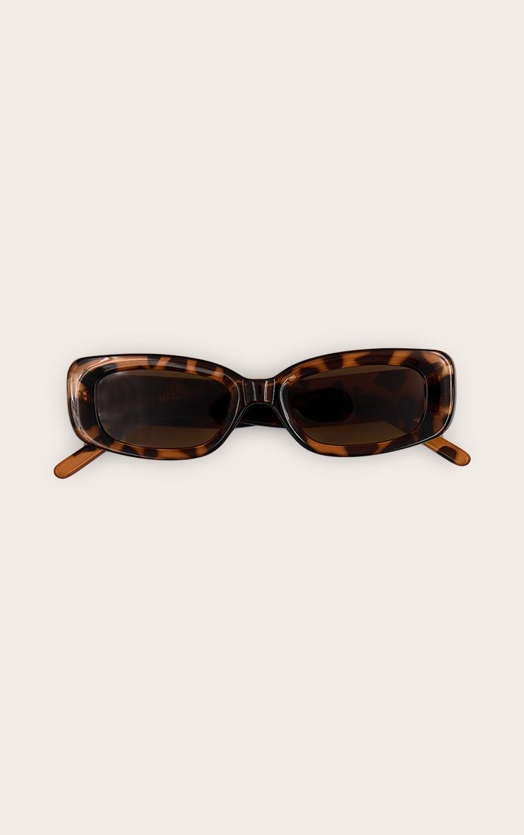 Amber Tortoise Shell Chunky Angled Sunglasses Product Image