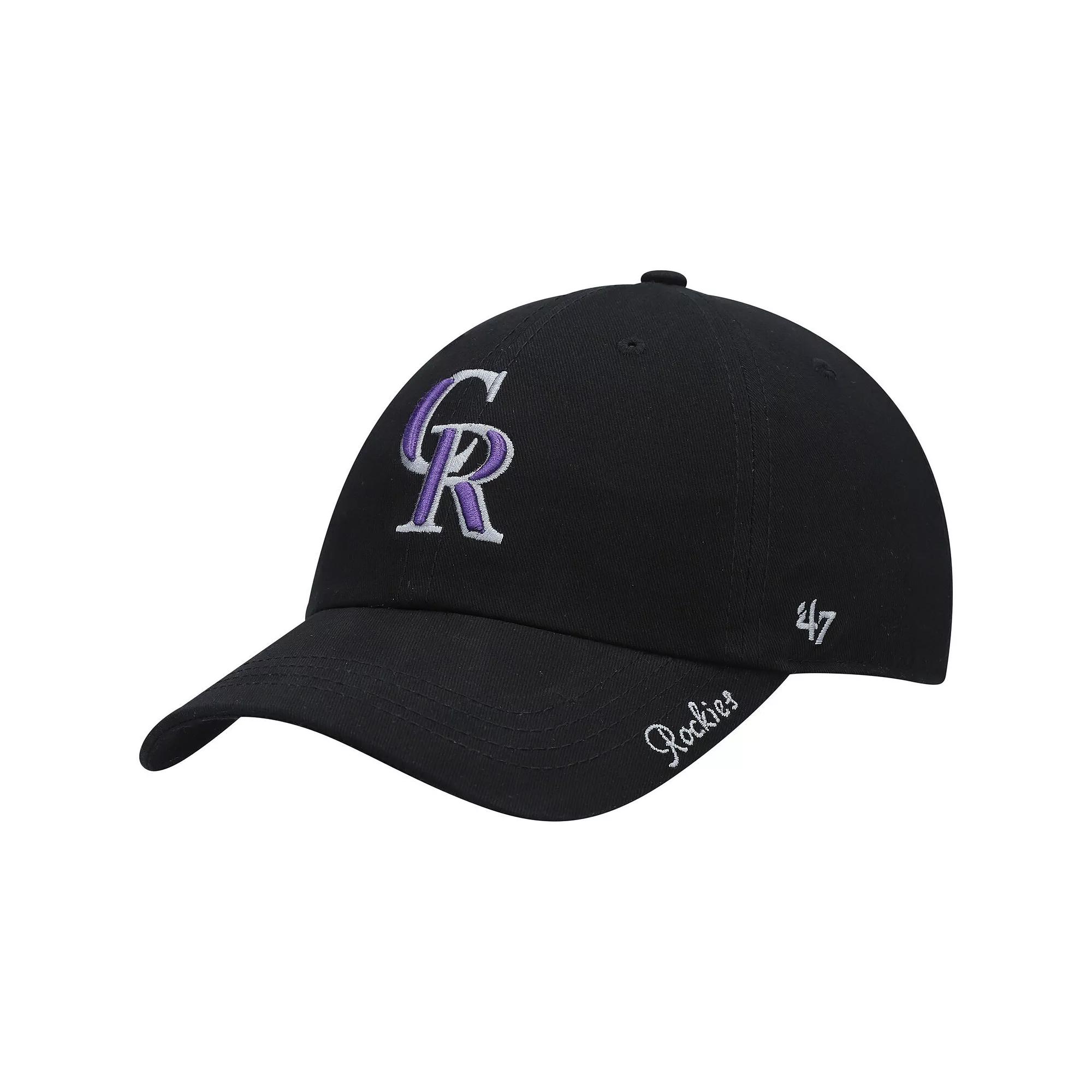 Women's '47 Black Colorado Rockies Team Miata Clean Up Adjustable Hat Product Image