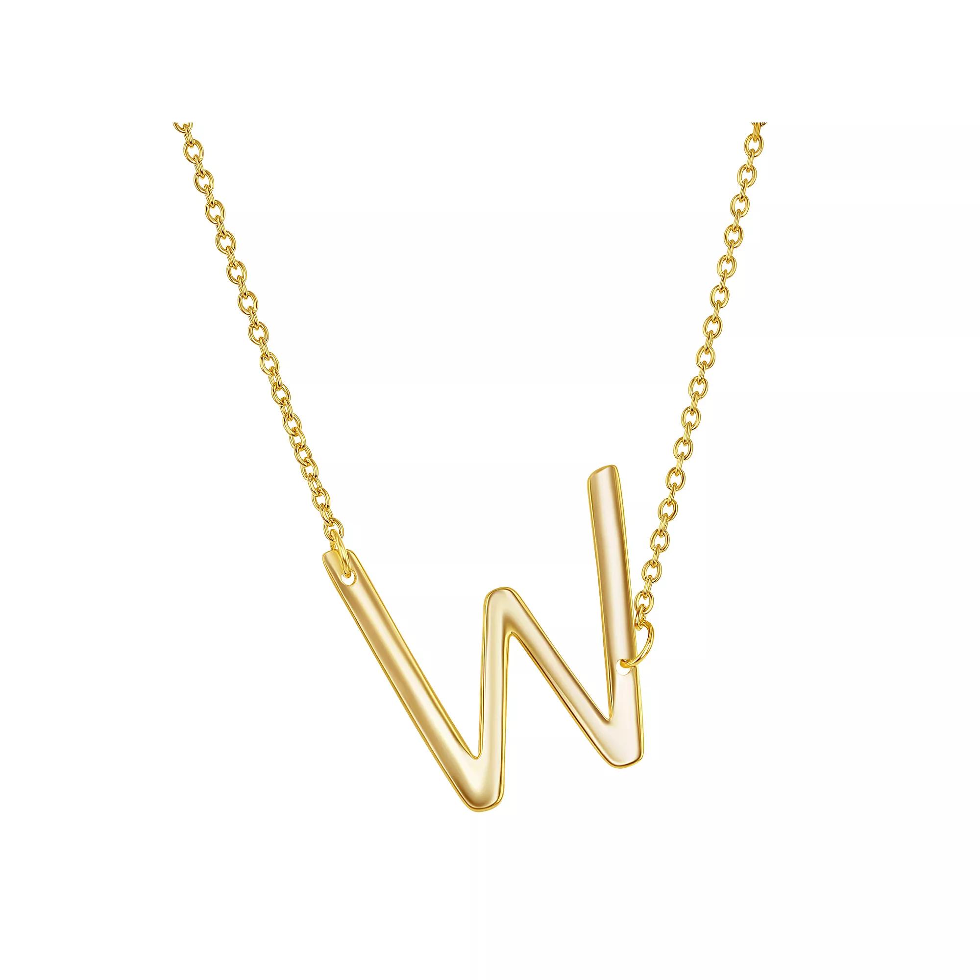 Sterling Silver Sideways Initial Necklace, Women's, Size: 16-18" ADJ, Gold Tone Z Product Image