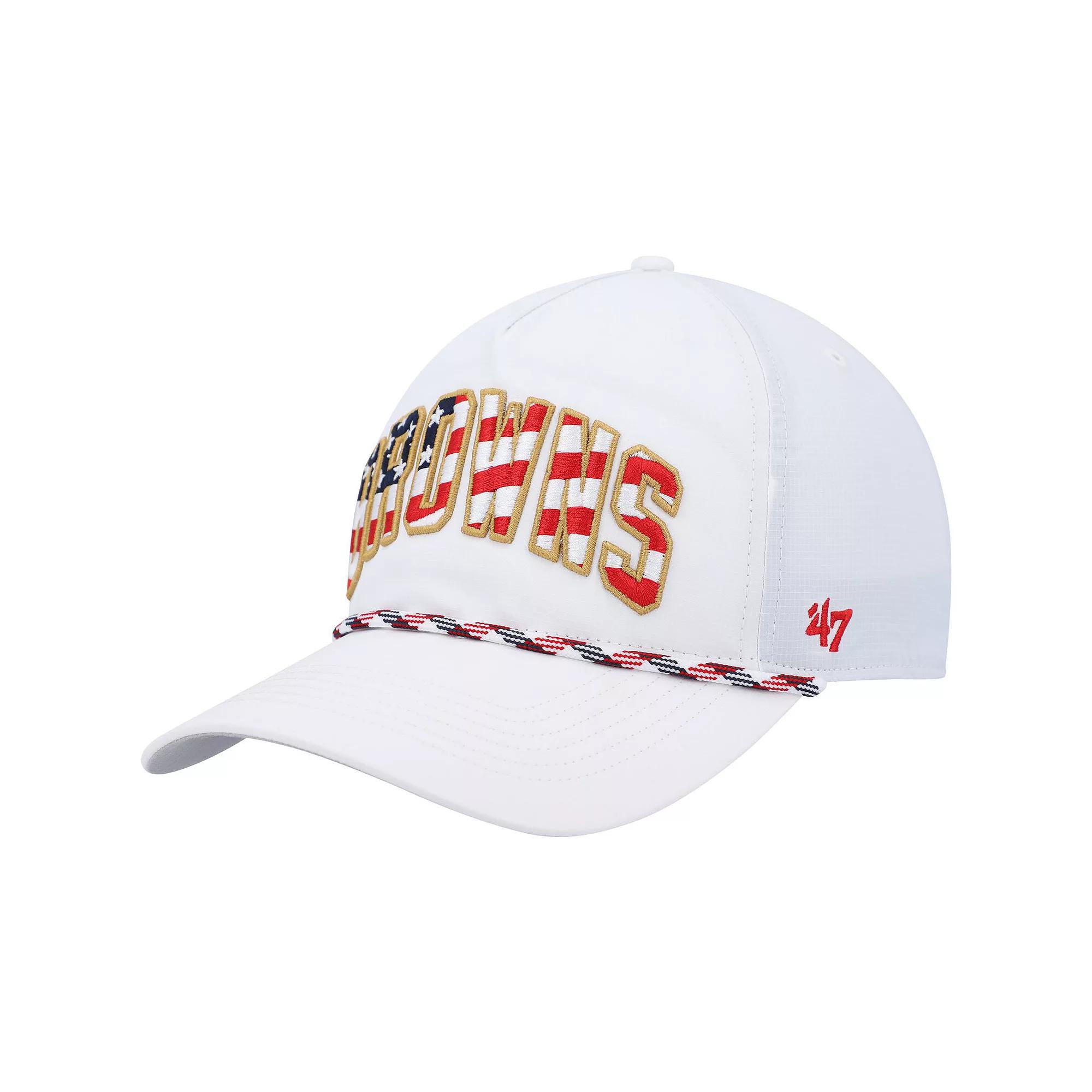 Men's '47 White Cleveland Browns Hitch Stars and Stripes Trucker Adjustable Hat Product Image