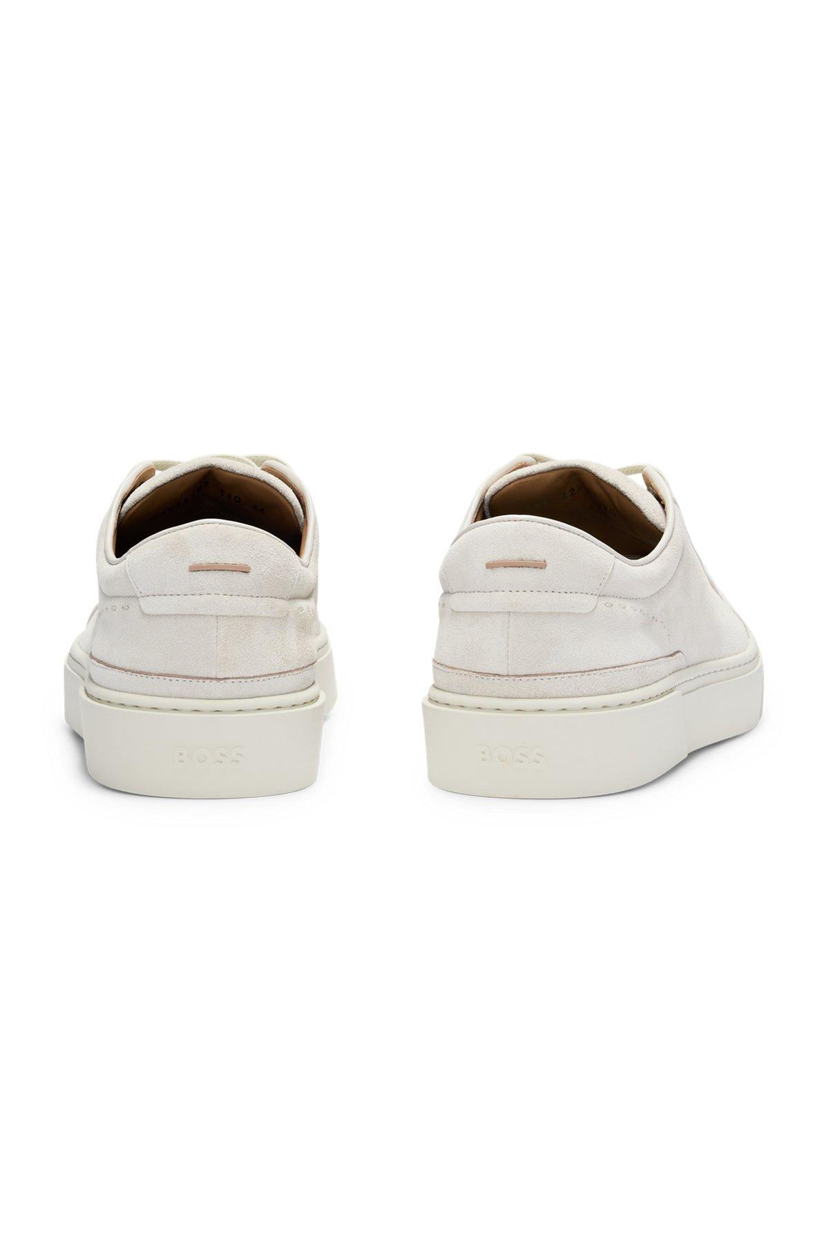 BOSS - Gary low-top trainers in suede - White Product Image