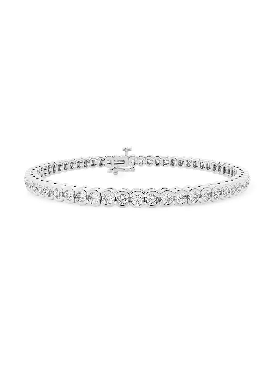 Womens Platinum & Round Lab-Grown Diamond Bezel Tennis Bracelet/1.00-10.00 TCW Product Image