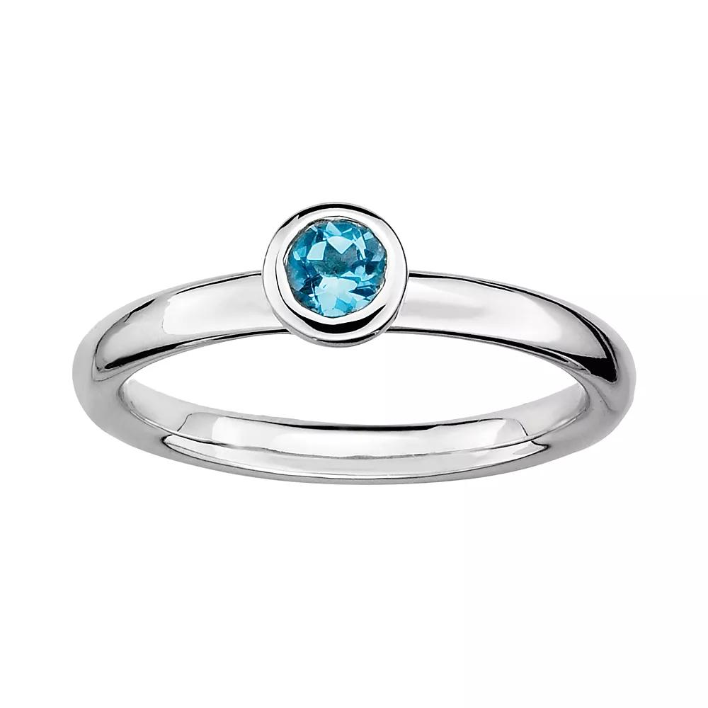 Stacks & Stones Sterling Sterling Silver Blue Topaz Stack Ring, Women's, Size: 5 Product Image