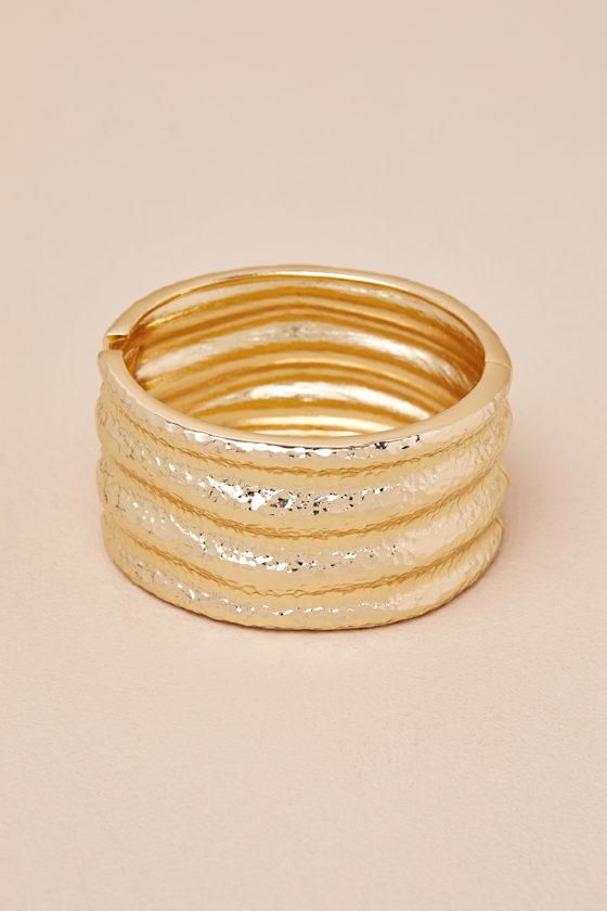 Effie Gold Hammered Cuff Bracelet Product Image