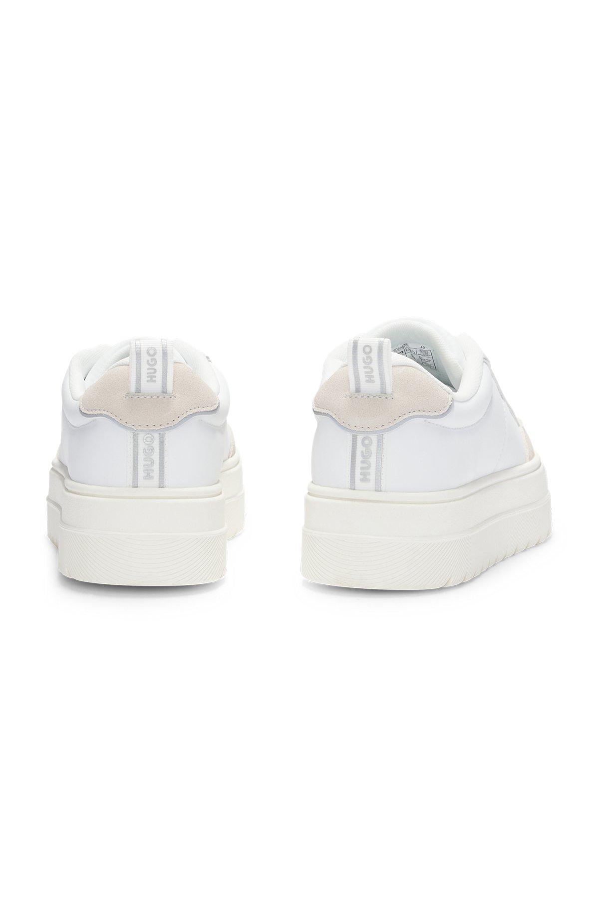 HUGO - Platform trainers with suede trims - White Product Image