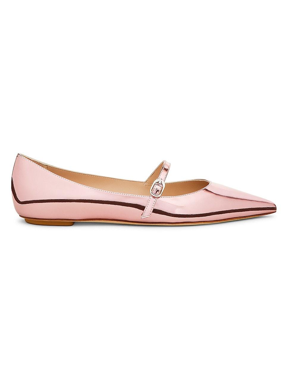 Womens Emilia Metallic Leather Mary Jane Flats Product Image