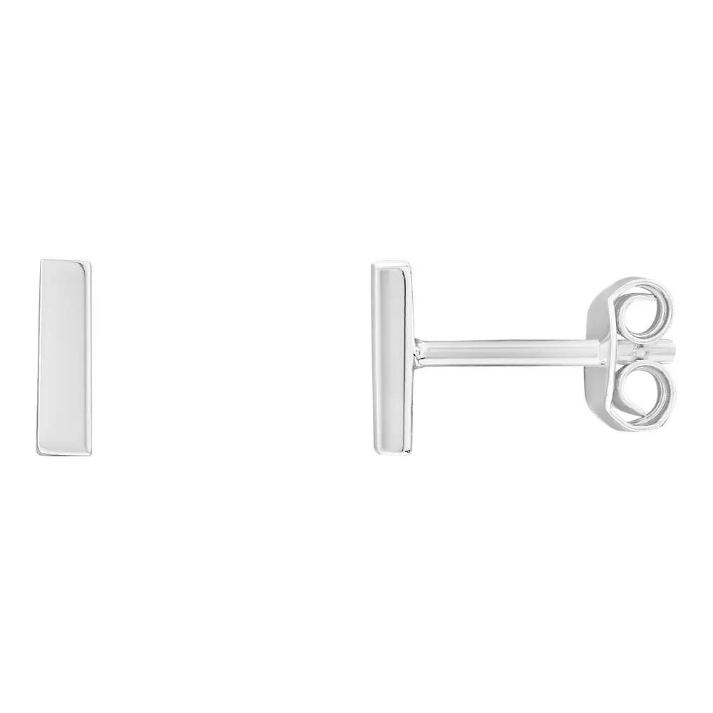 PRIMROSE Sterling Silver Flat Bar Stud Earrings, Women's, Silver Tone Product Image