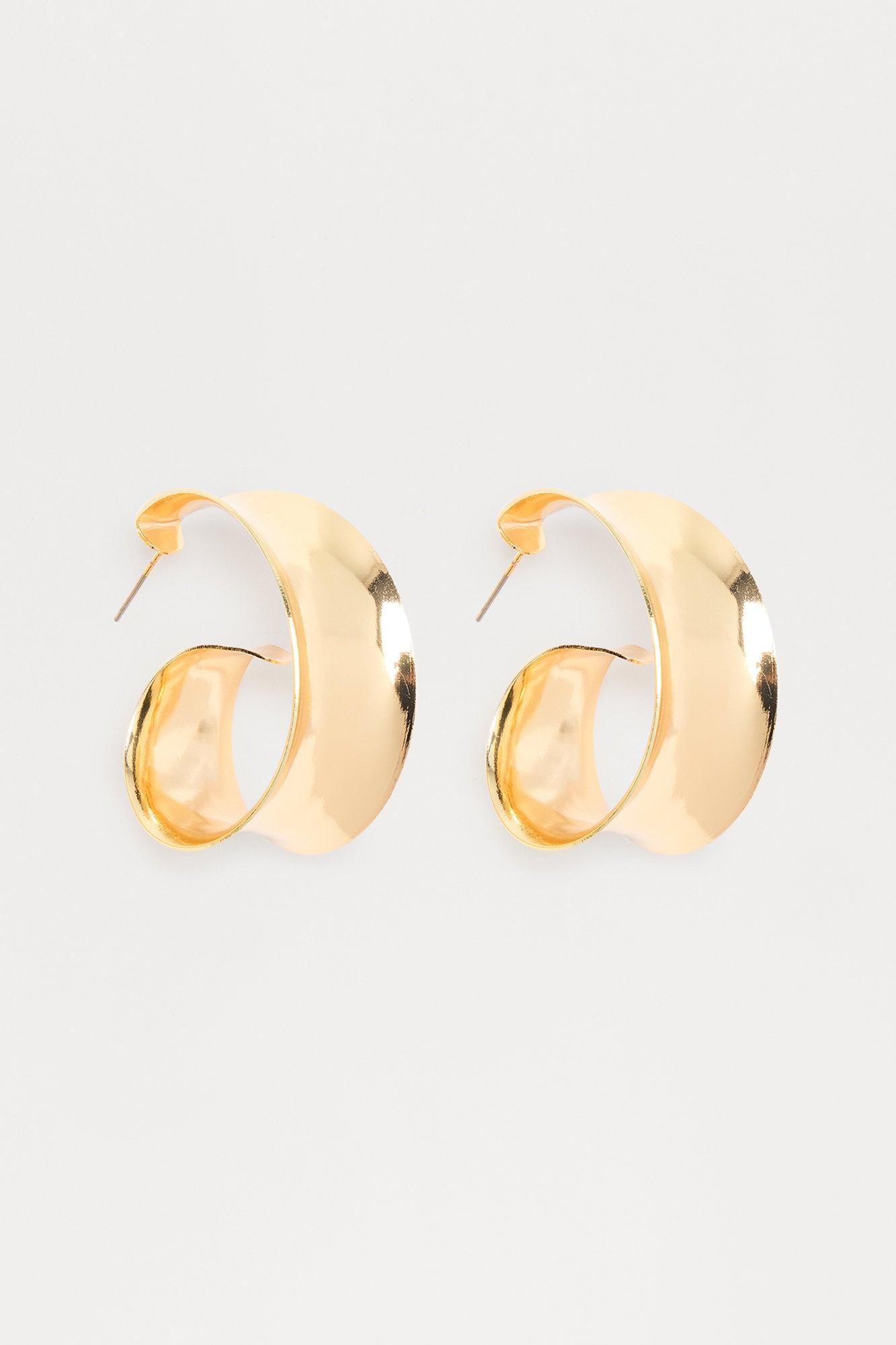 Emma Shadow Hoop Earrings - Gold Female Product Image
