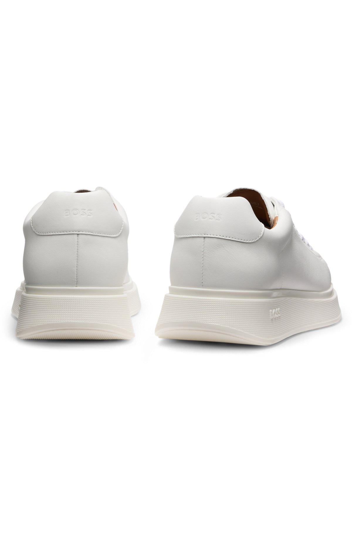 Leather sneakers with rubber outsole Product Image