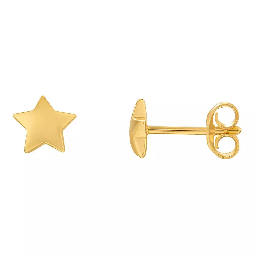 PRIMROSE Sterling Silver Puffed Star Stud Earrings, Women's, Gold Over Sterling Product Image