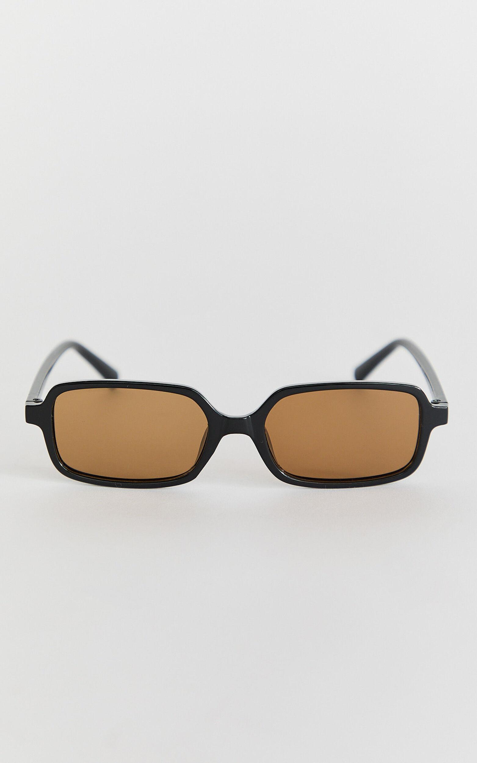 Vicky Sunglasses - Rectangle Sunglasses in Black Product Image