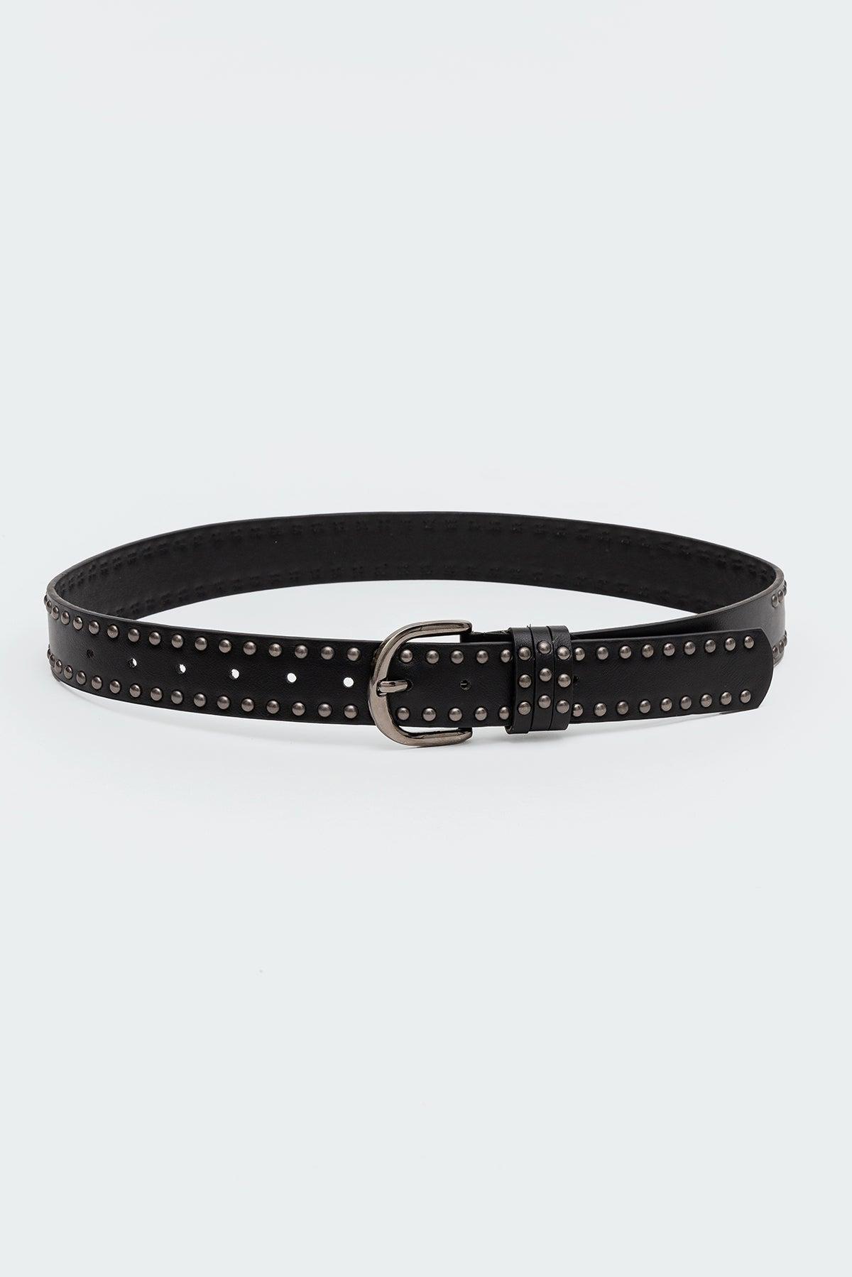 Studded Faux Leather Belt Product Image