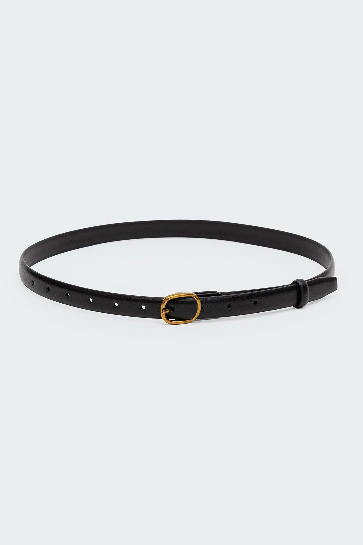 Oval Buckle Faux Leather Belt Product Image