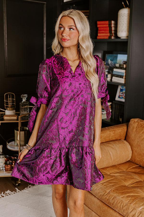 Rooftop Skyline Floral Jacquard Mini Dress Product Image