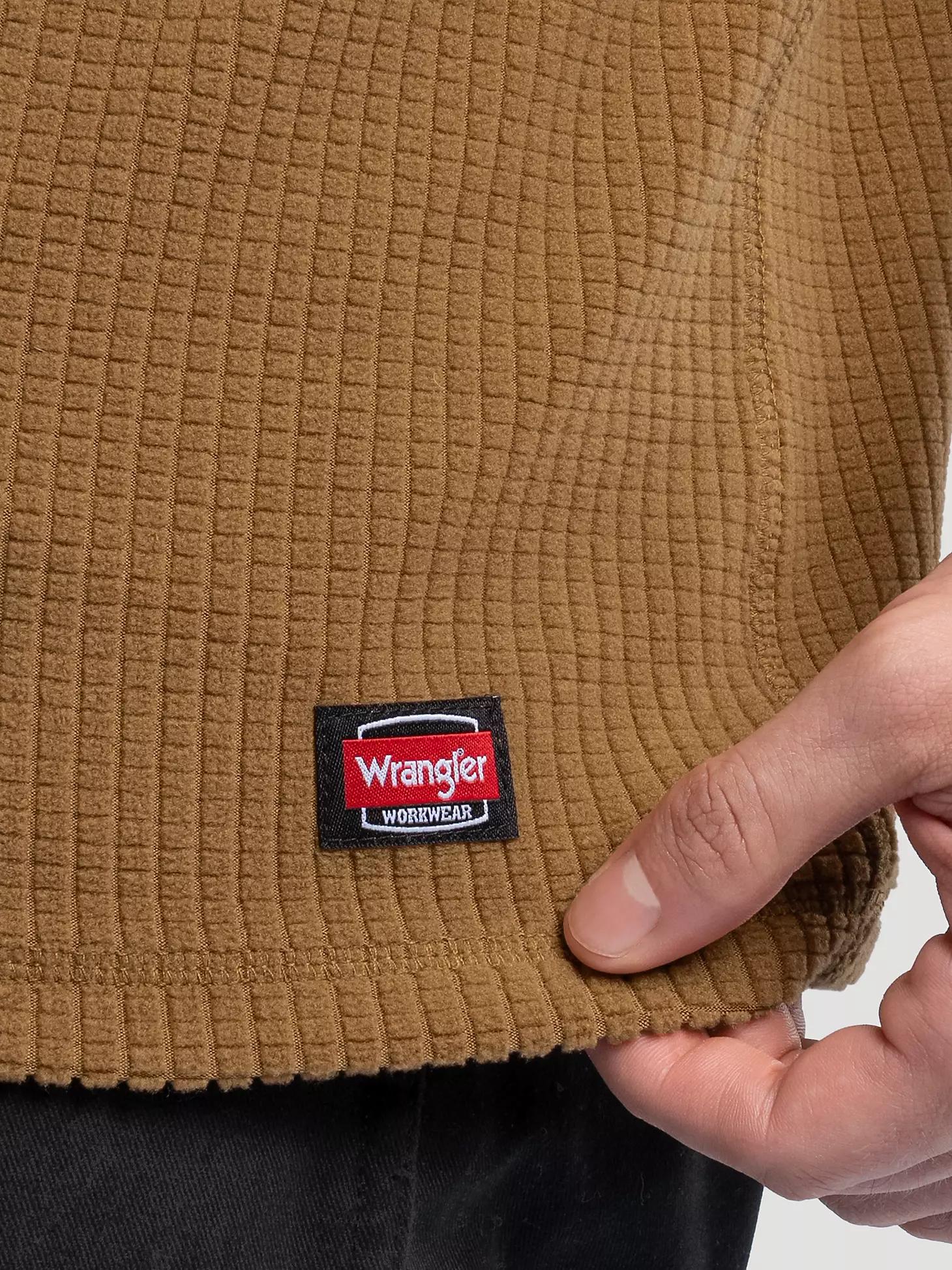 Men's Hooded Workwear Grid Fleece Henley in Rubber Product Image