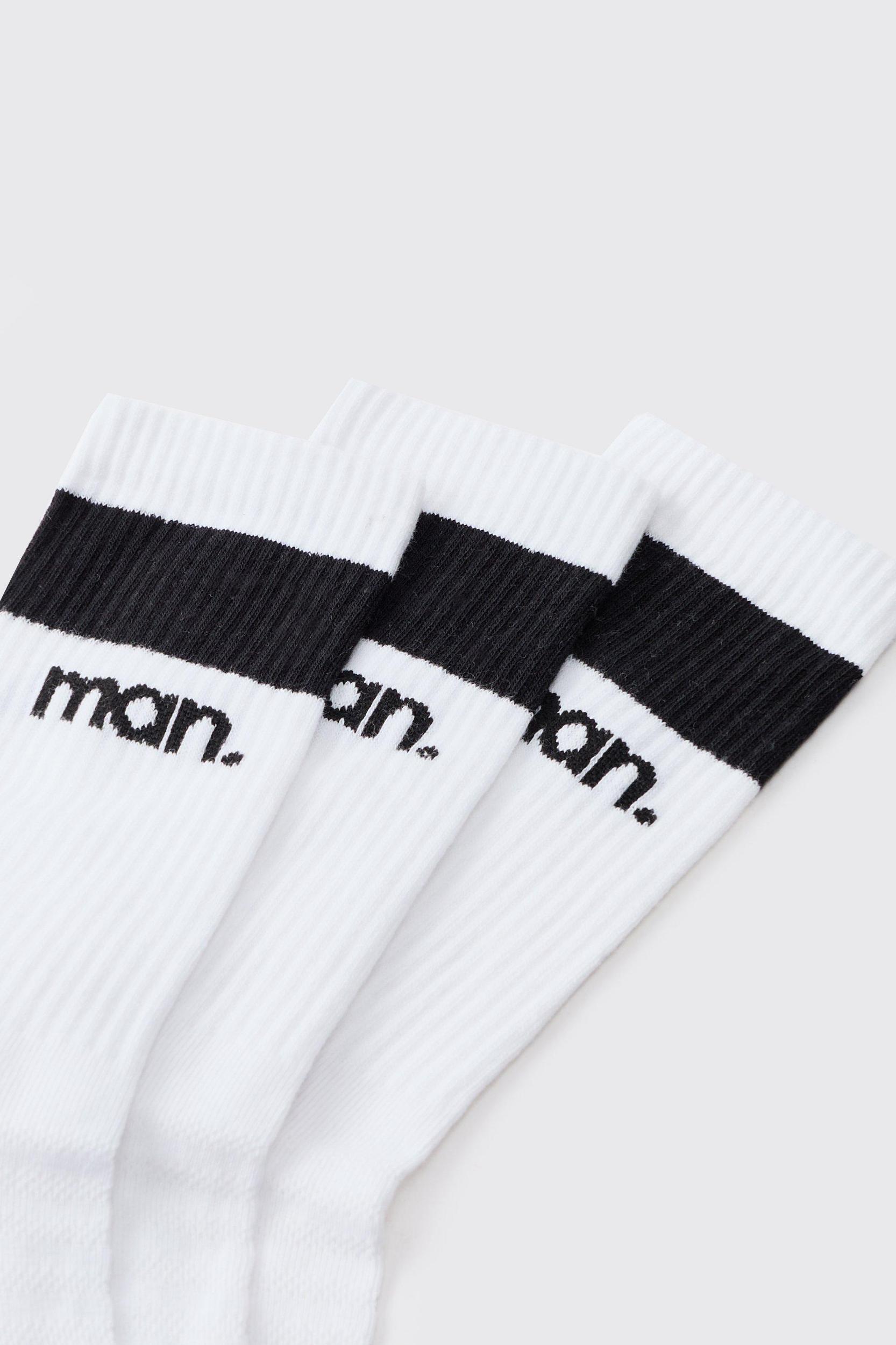 Man Sport Cushioned Crew Socks 3 Pack | boohooMAN USA Product Image